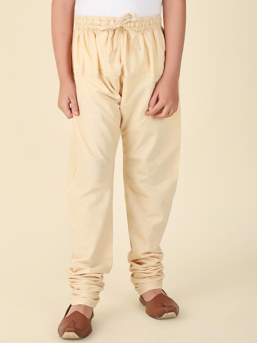 

Fabindia Boys Cotton Slim Fit Churidar, Beige