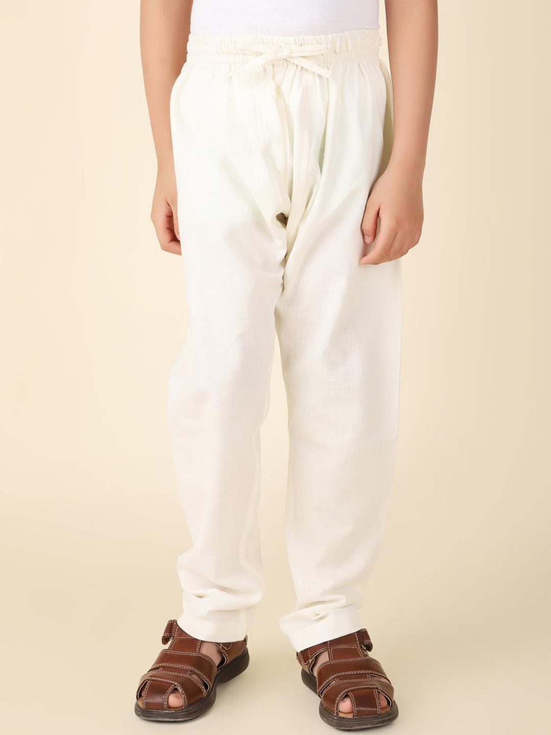 

Fabindia Boys Mid-Rise Cotton Pyjamas, White
