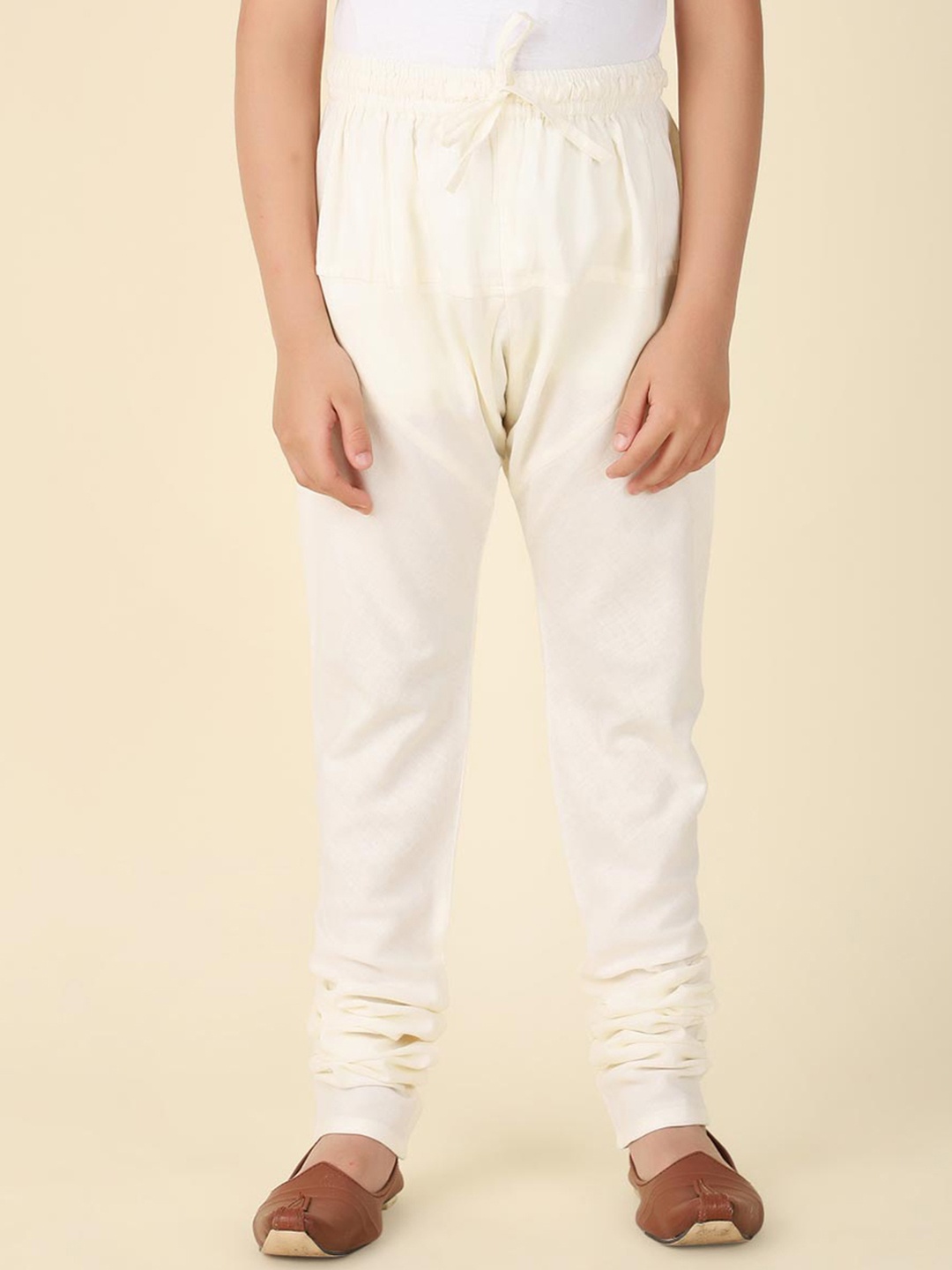 

Fabindia Boys Cotton Slim Fit Churidar, Off white