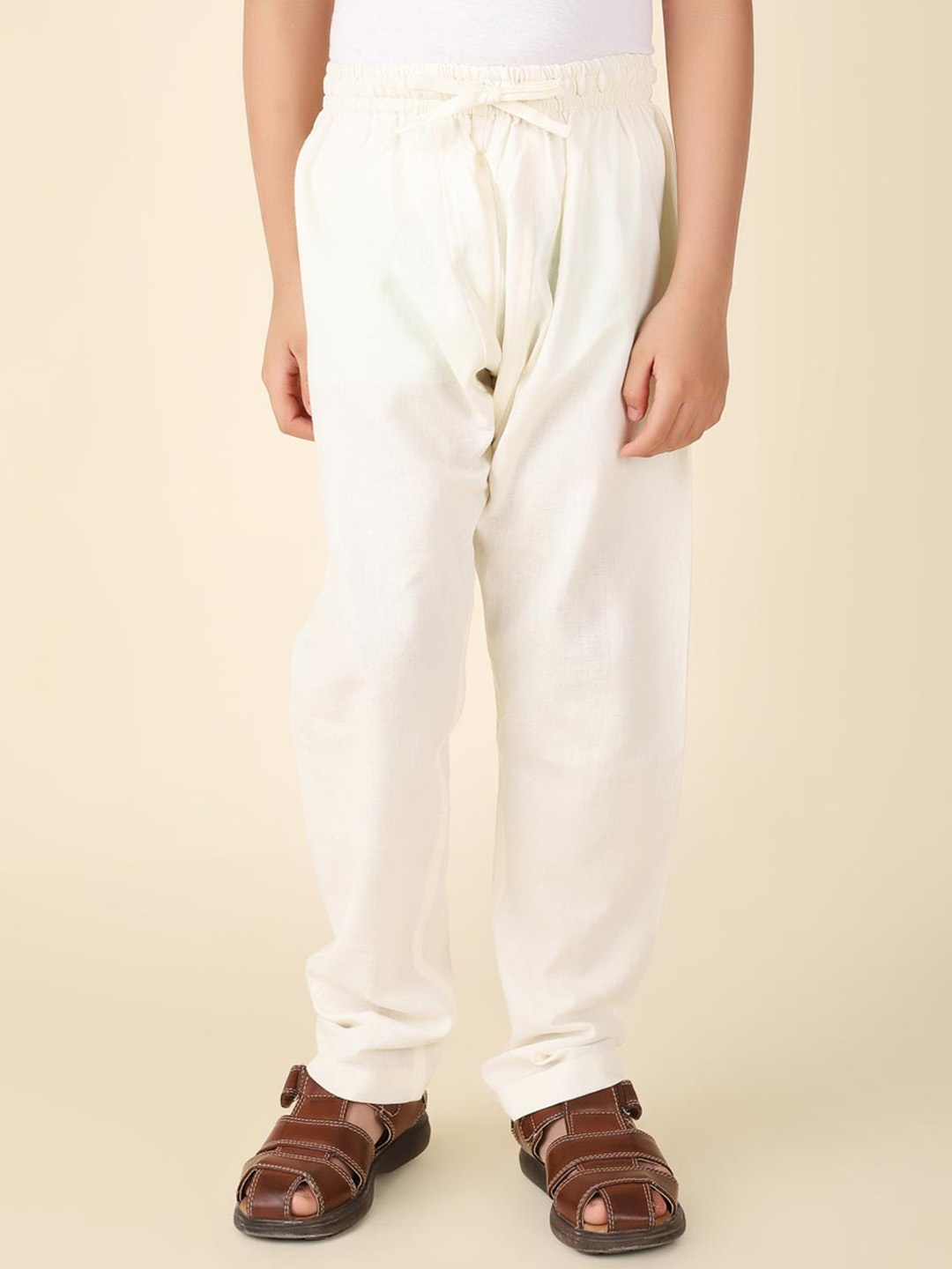 

Fabindia Boys Mid Rise Cotton Pyjamas, Off white