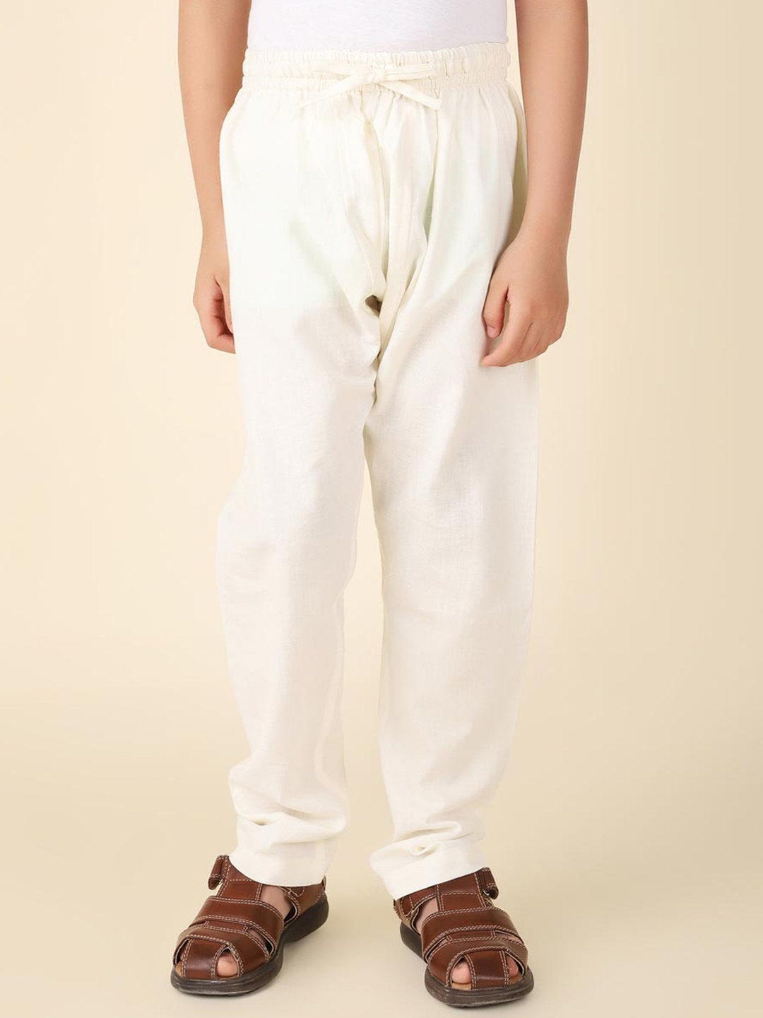 

Fabindia Boys Mid Rise Cotton Pyjamas, Off white