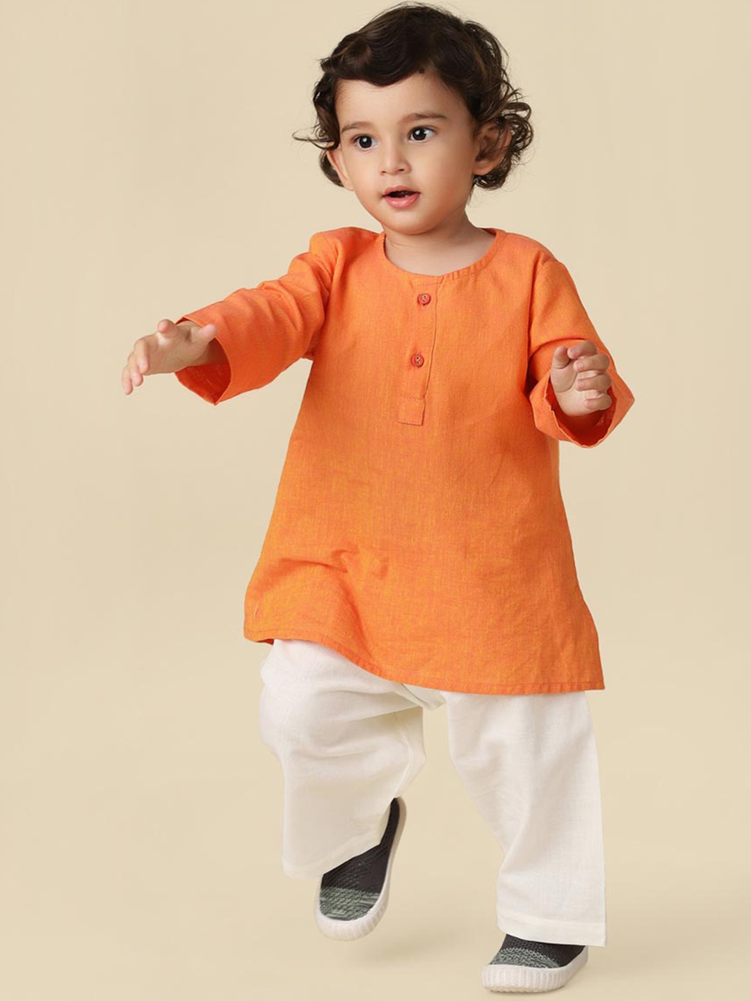 

Fabindia Infant Boys Mid-Rise Cotton Pyjamas, Off white