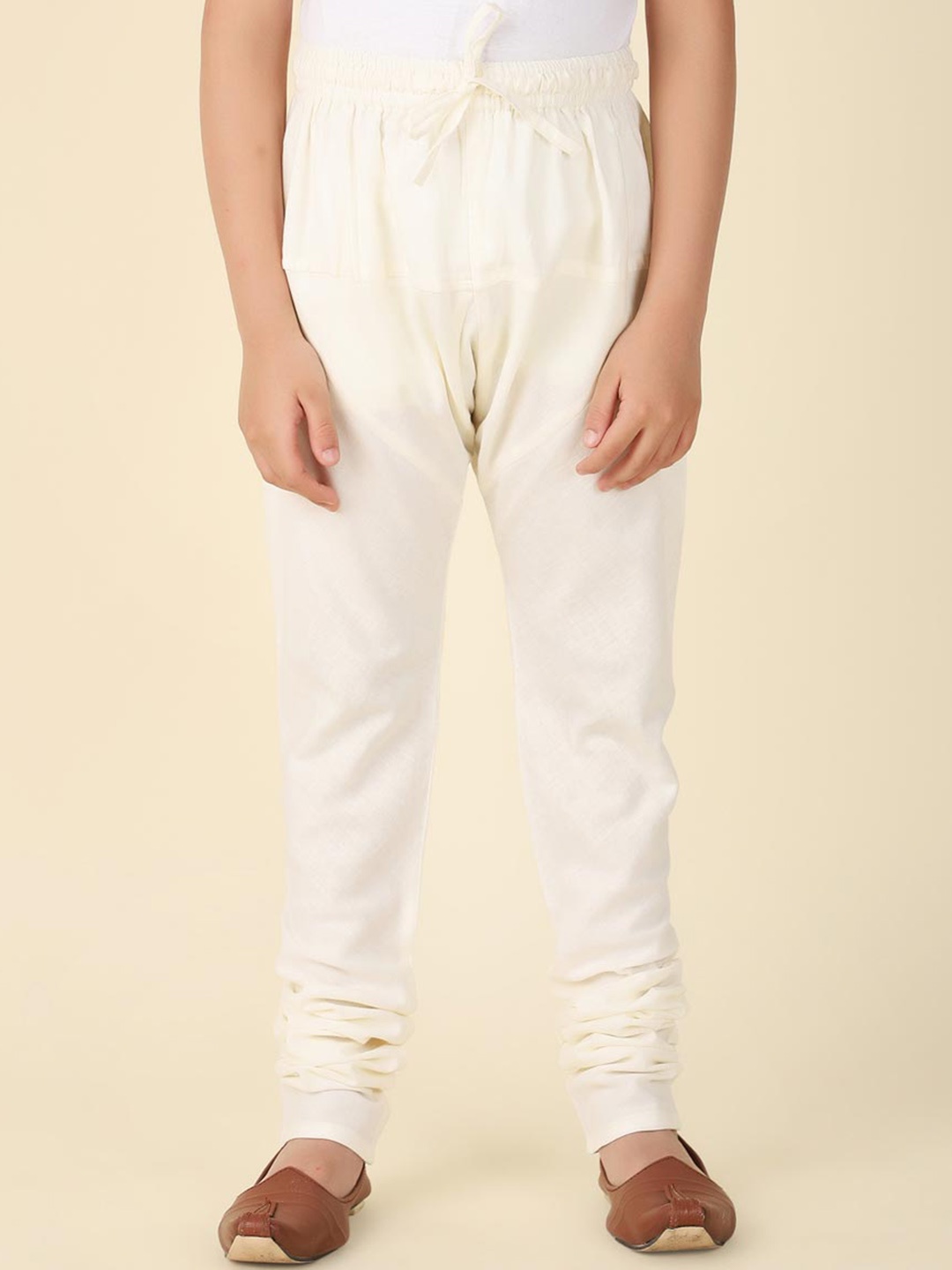

Fabindia Boys Cotton Slim Fit Churidar, Off white