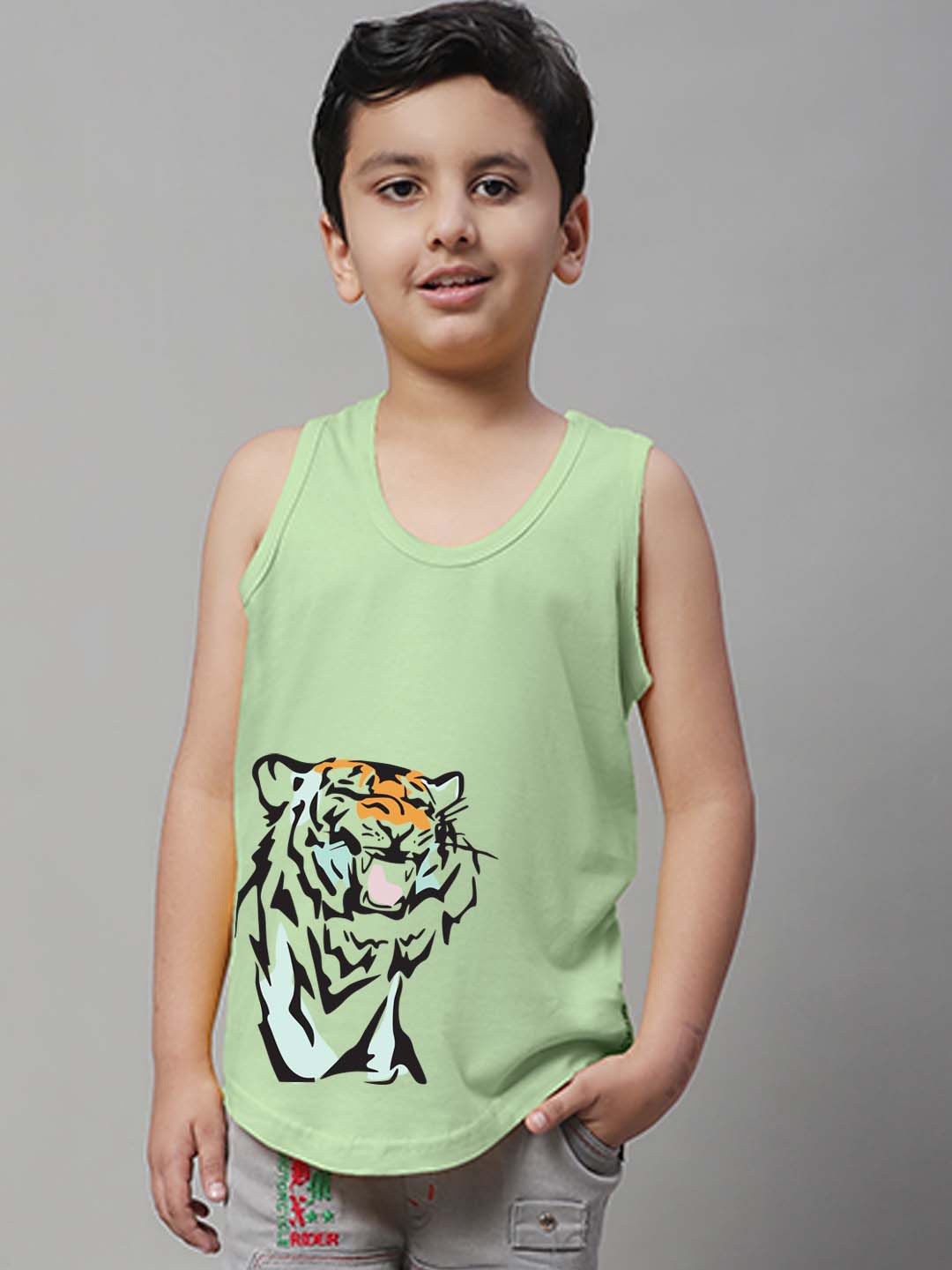 

Friskers Boys Printed Pure Cotton Innerwear Vests, Sea green