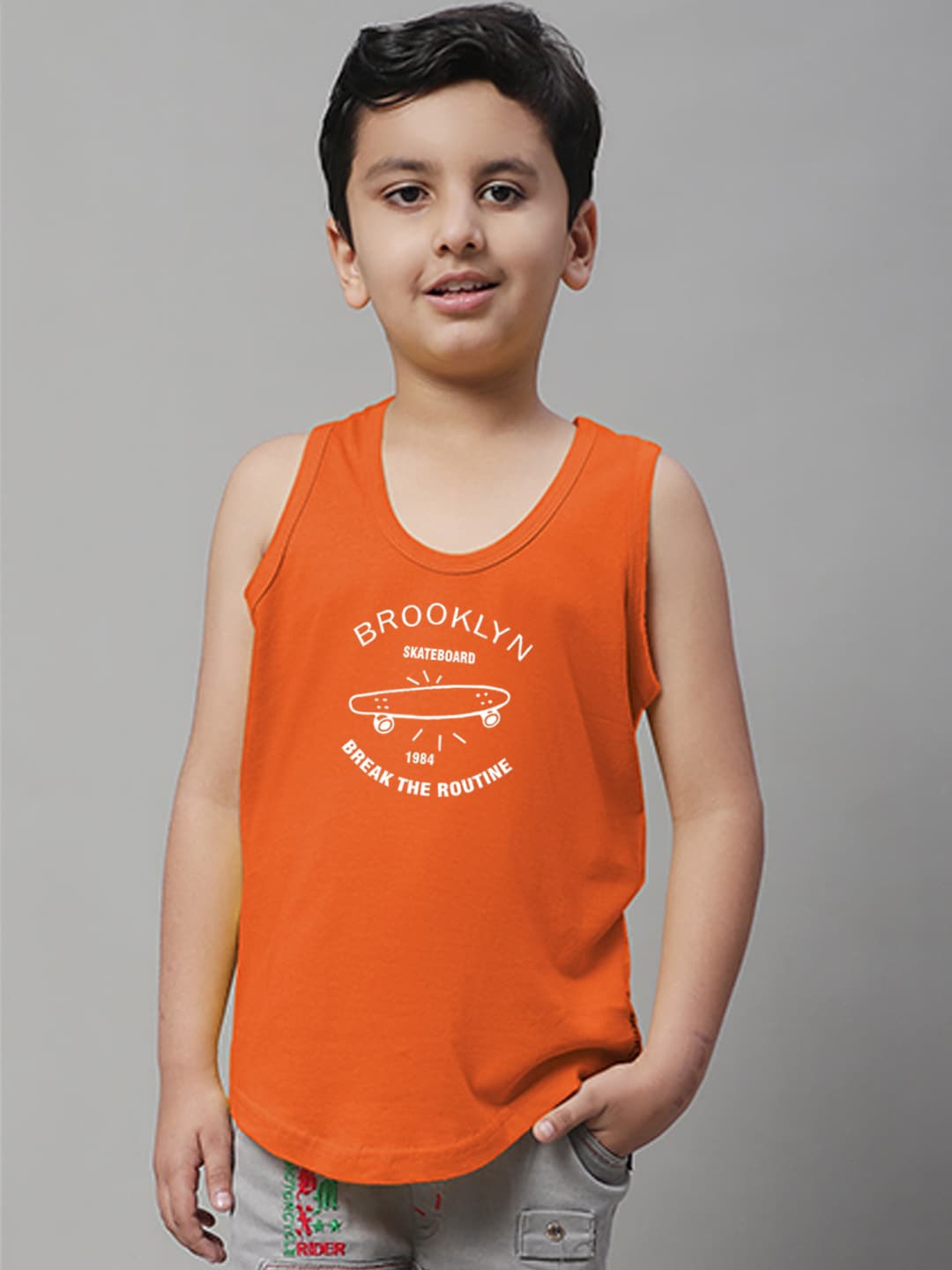 

Friskers Boys Printed Bio Wash Pure Cotton Innerwear Vests KDC451-08-2-3Y, Orange