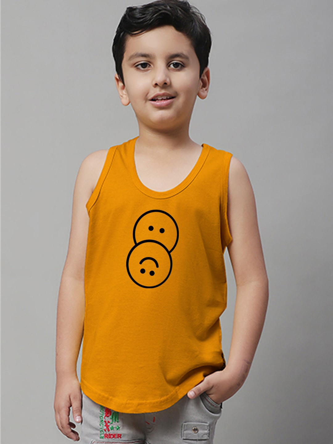 

Friskers Boys Printed Pure Cotton Innerwear Vests, Yellow