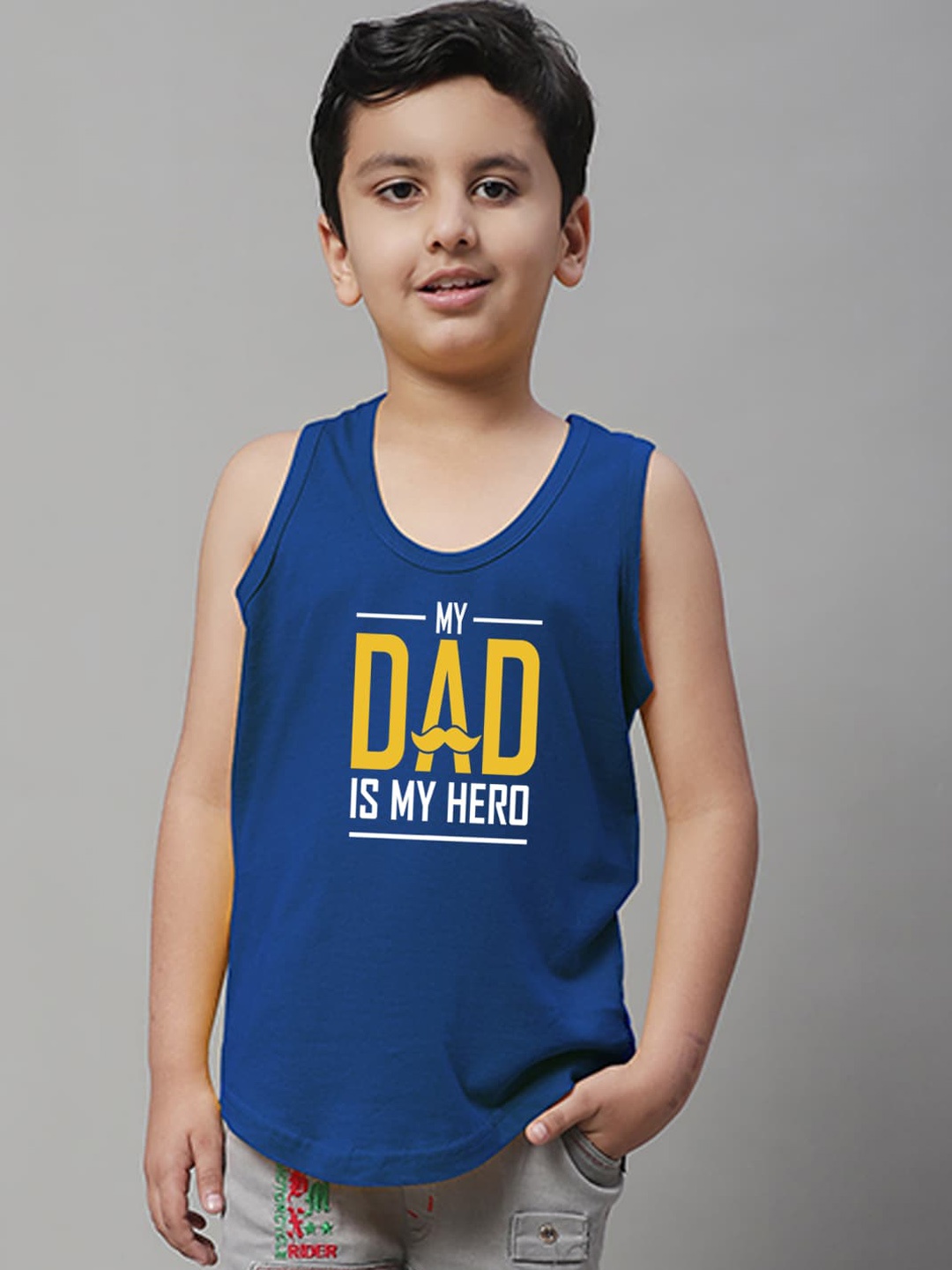 

Friskers Boys Typography Printed Pure Cotton Innerwear Vests, Blue
