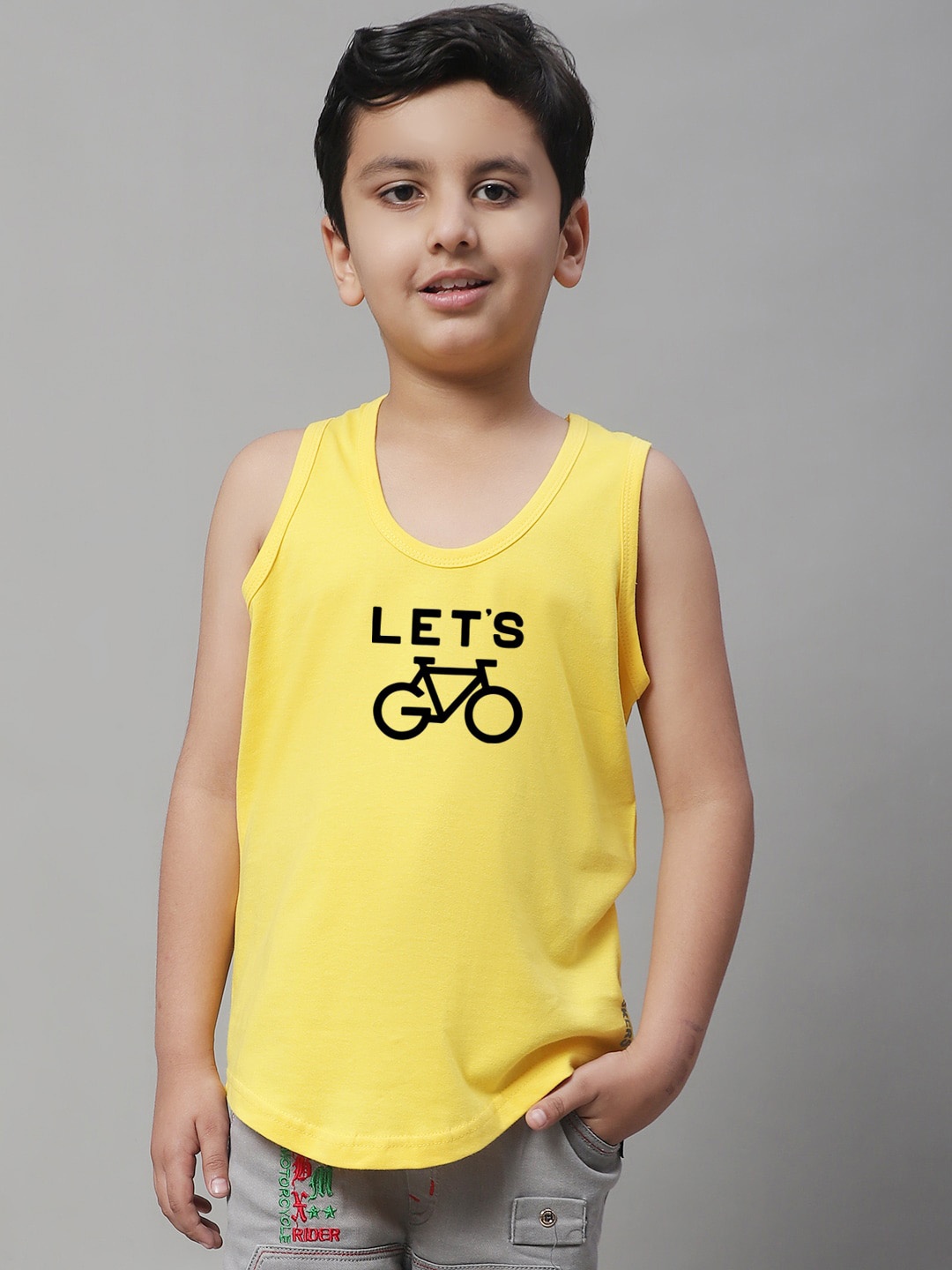 

Friskers Boys Printed Pure Cotton Innerwear Vests, Yellow