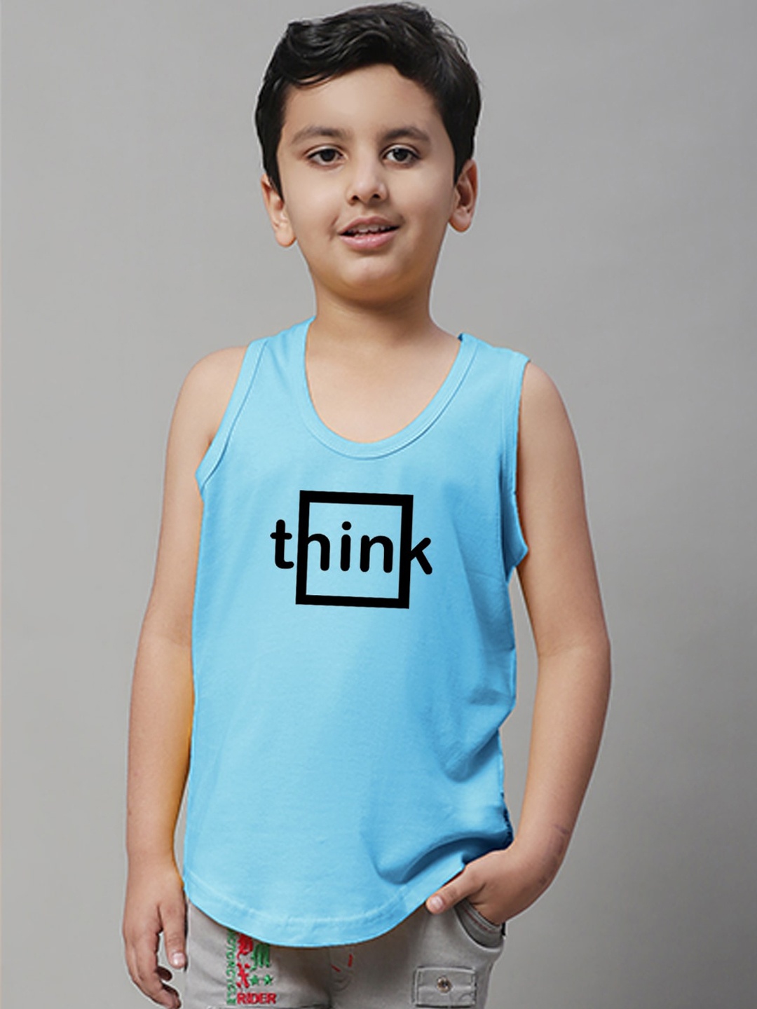 

Friskers Boys Printed Pure Cotton Innerwear Vests, Turquoise blue