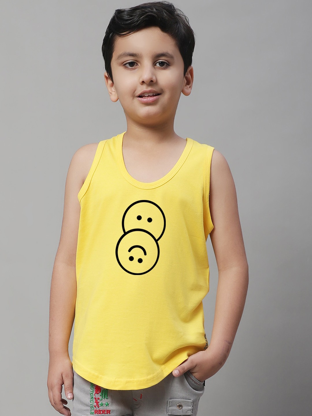 

Friskers Boys Printed Pure Cotton Innerwear Vests, Yellow