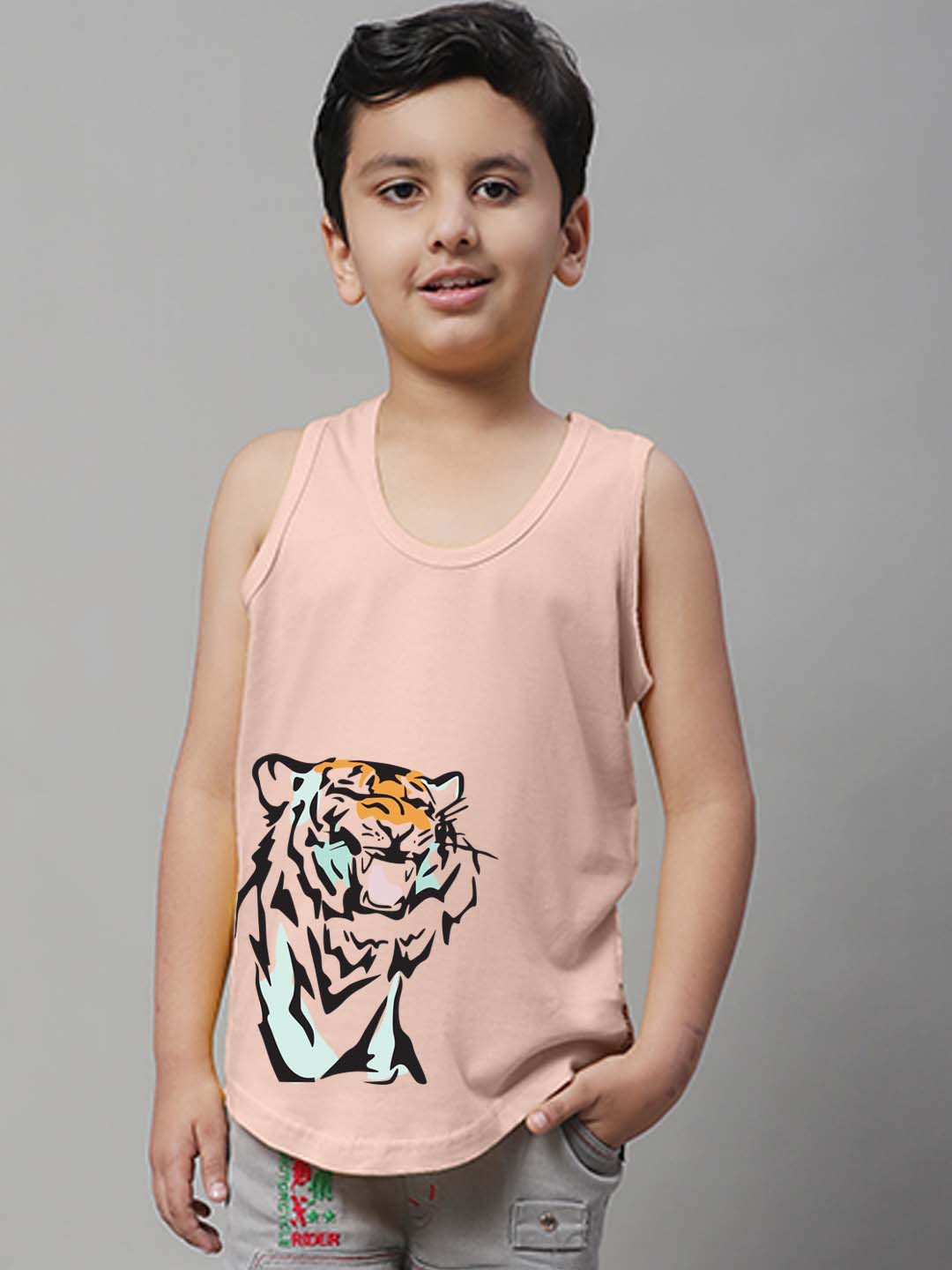 

Friskers Boys Printed Bio Wash Pure Cotton Innerwear Vests KDC459-32-2-3Y, Peach