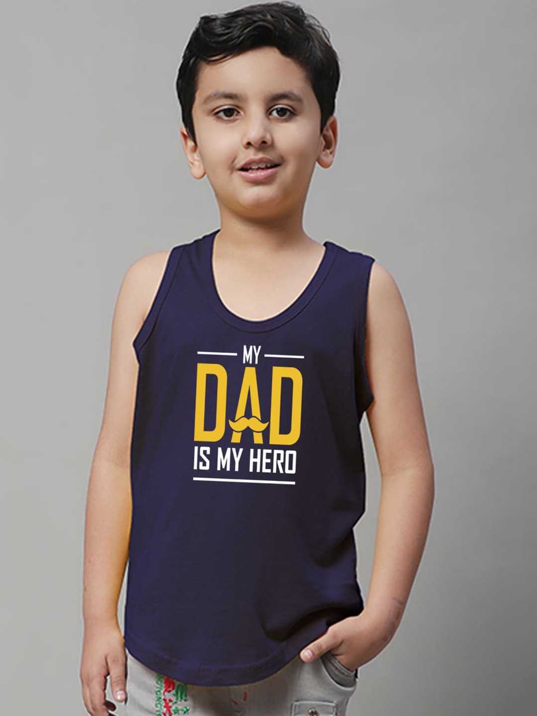 

Friskers Boys Printed Bio Wash Pure Cotton Innerwear Vests KDC472-17-2-3Y, Navy blue