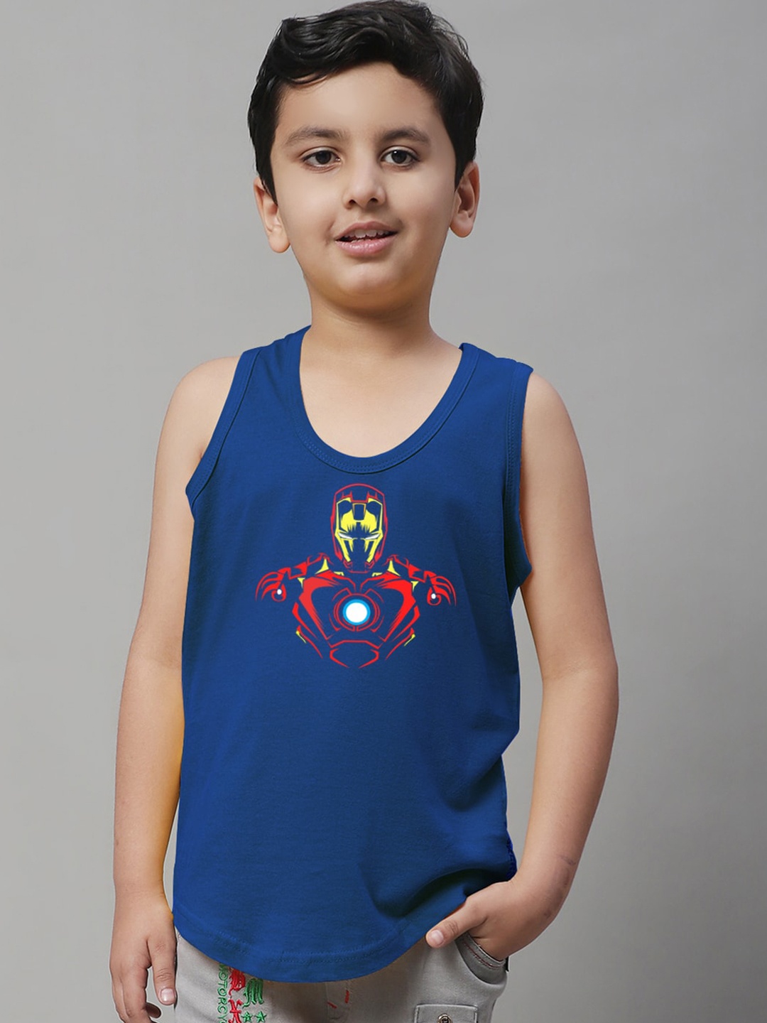 

Friskers Boys Graphic Printed Pure Cotton Innerwear Vests, Blue