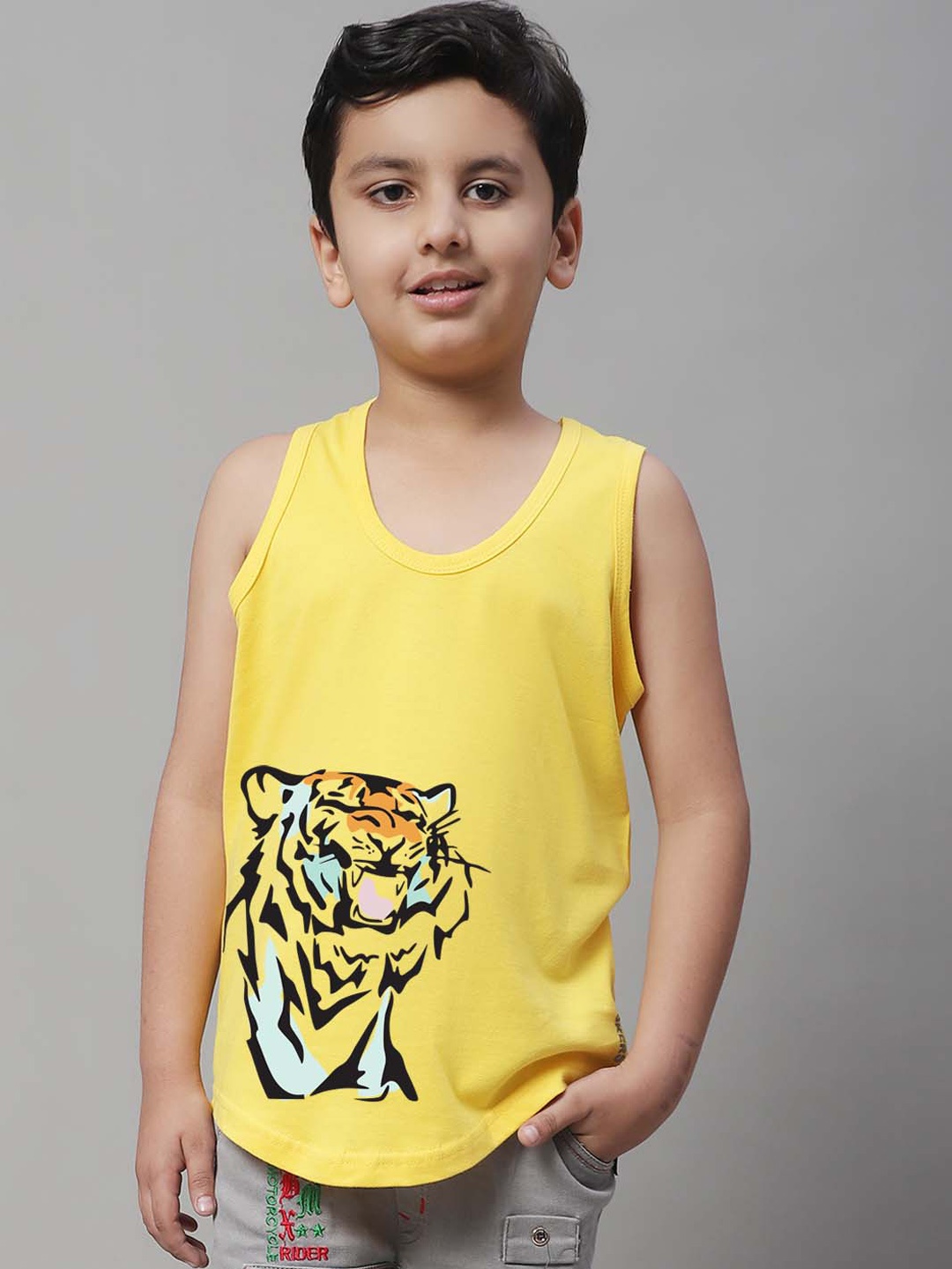 

Friskers Boys Printed Bio Wash Pure Cotton Innerwear Vests KDC459-06-2-3Y, Yellow