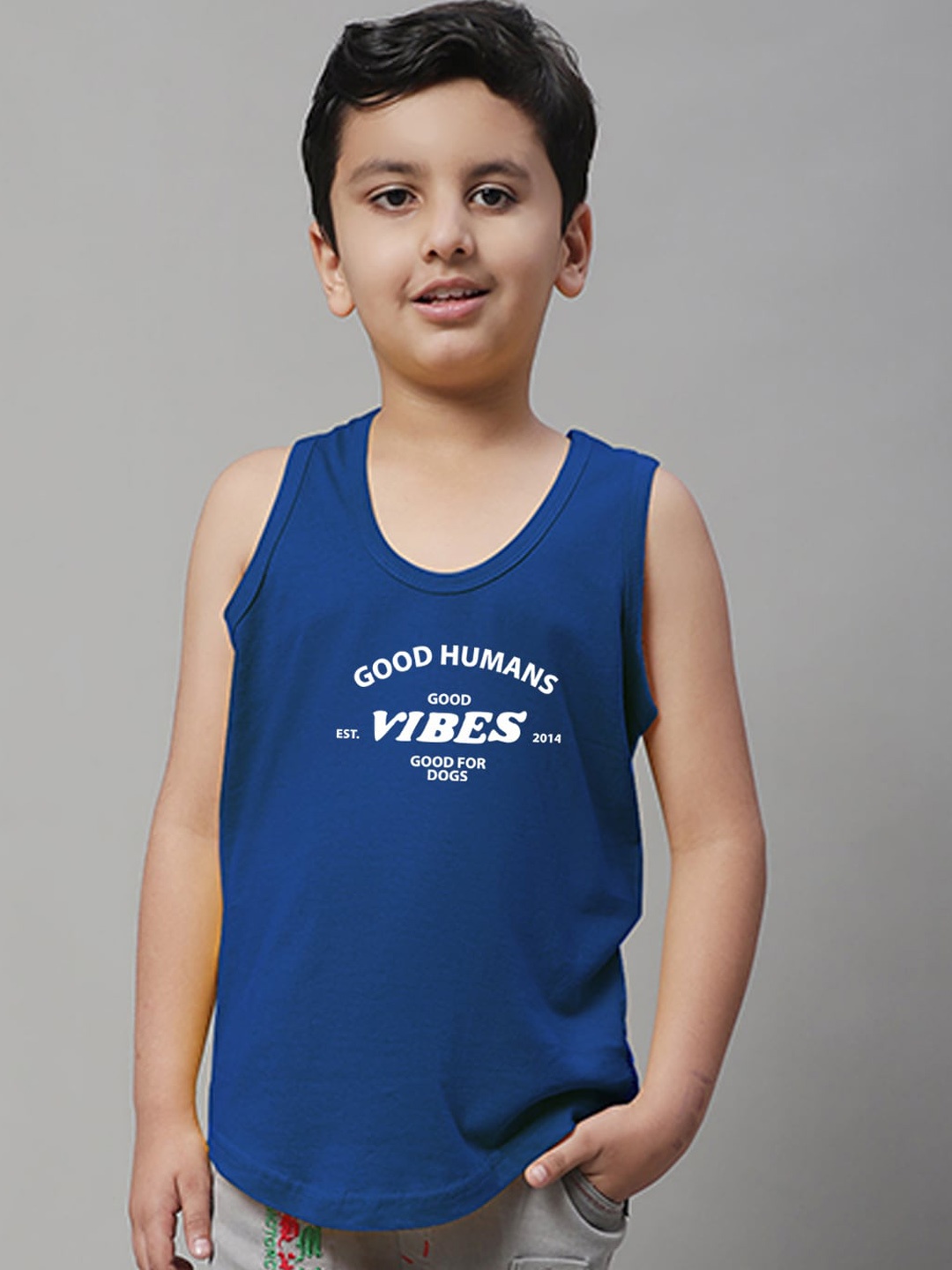 

Friskers Boys Printed Pure Cotton Innerwear Vests, Blue