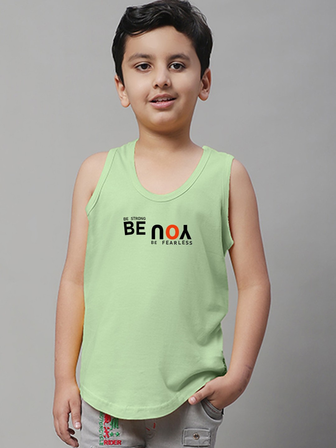 

Friskers Boys Printed Pure Cotton Innerwear Vests, Sea green