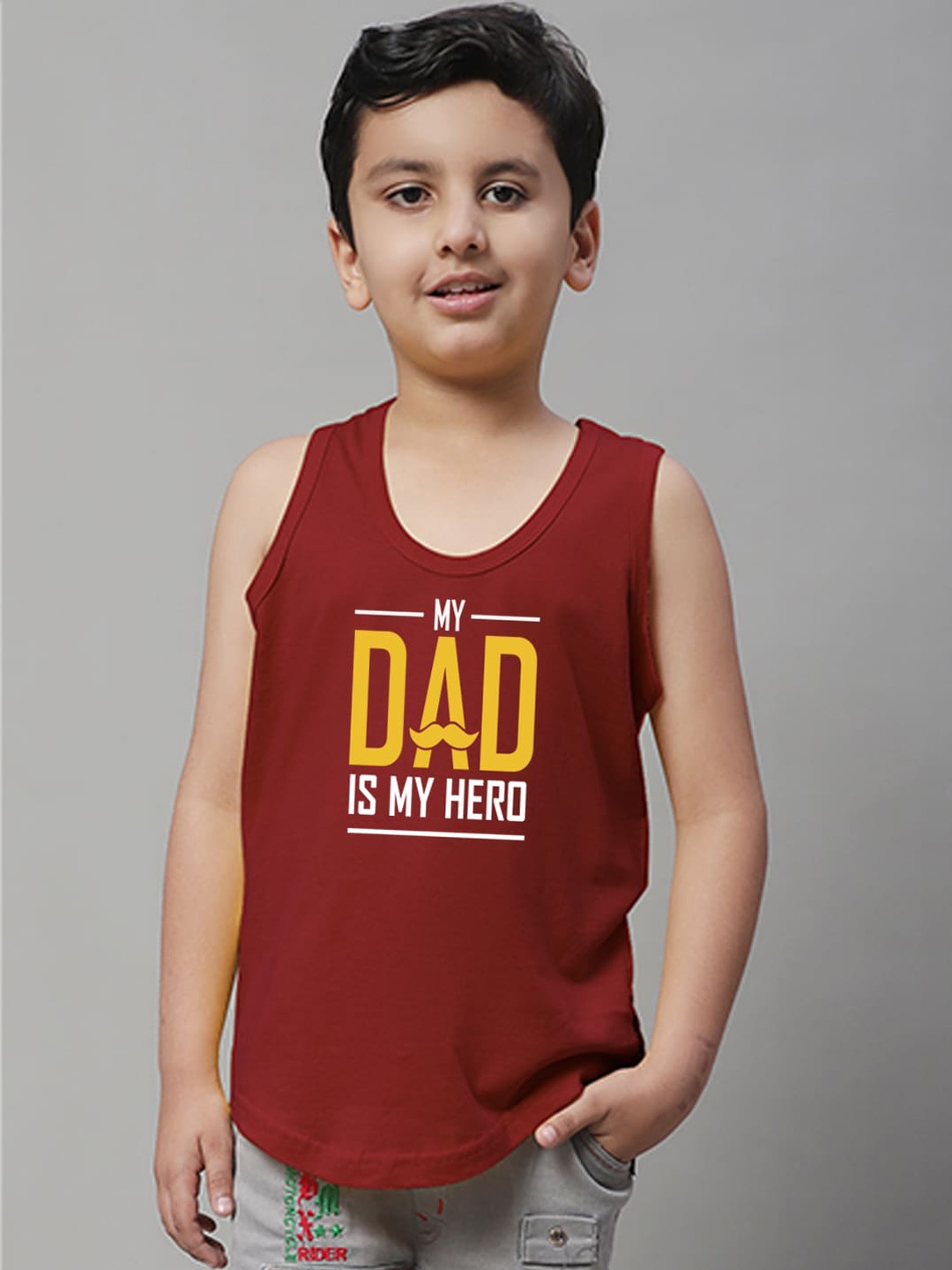 

Friskers Boys Typographic Printed Pure Cotton Innerwear Vests, Maroon