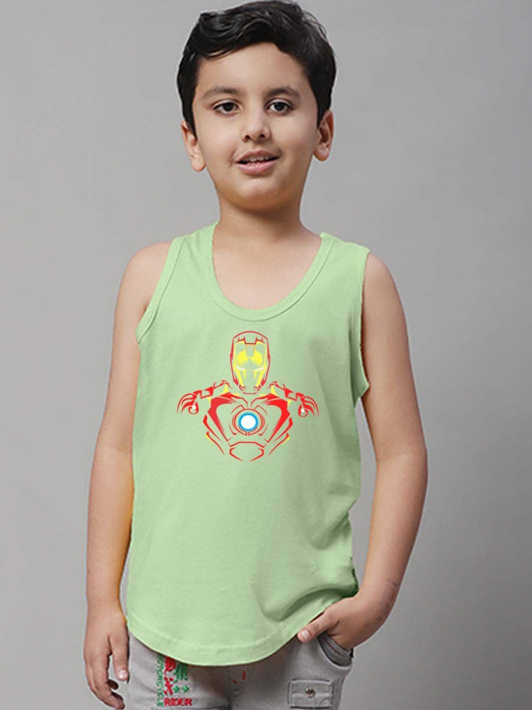 

Friskers Boys Printed Pure Cotton Innerwear Vests, Sea green