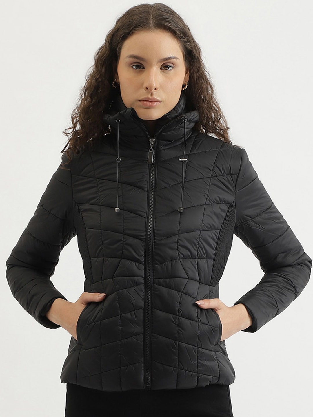 

United Colors of Benetton Mock Collar Padded Jacket, Black