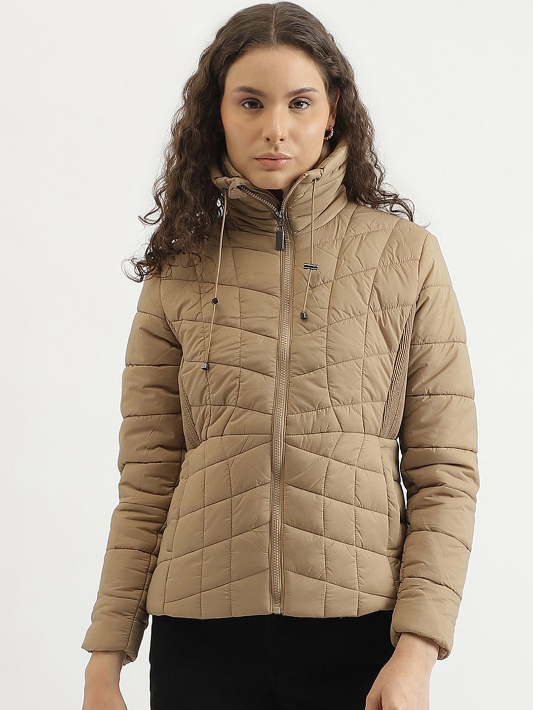 

United Colors of Benetton Mock Collar Padded Jacket, Beige