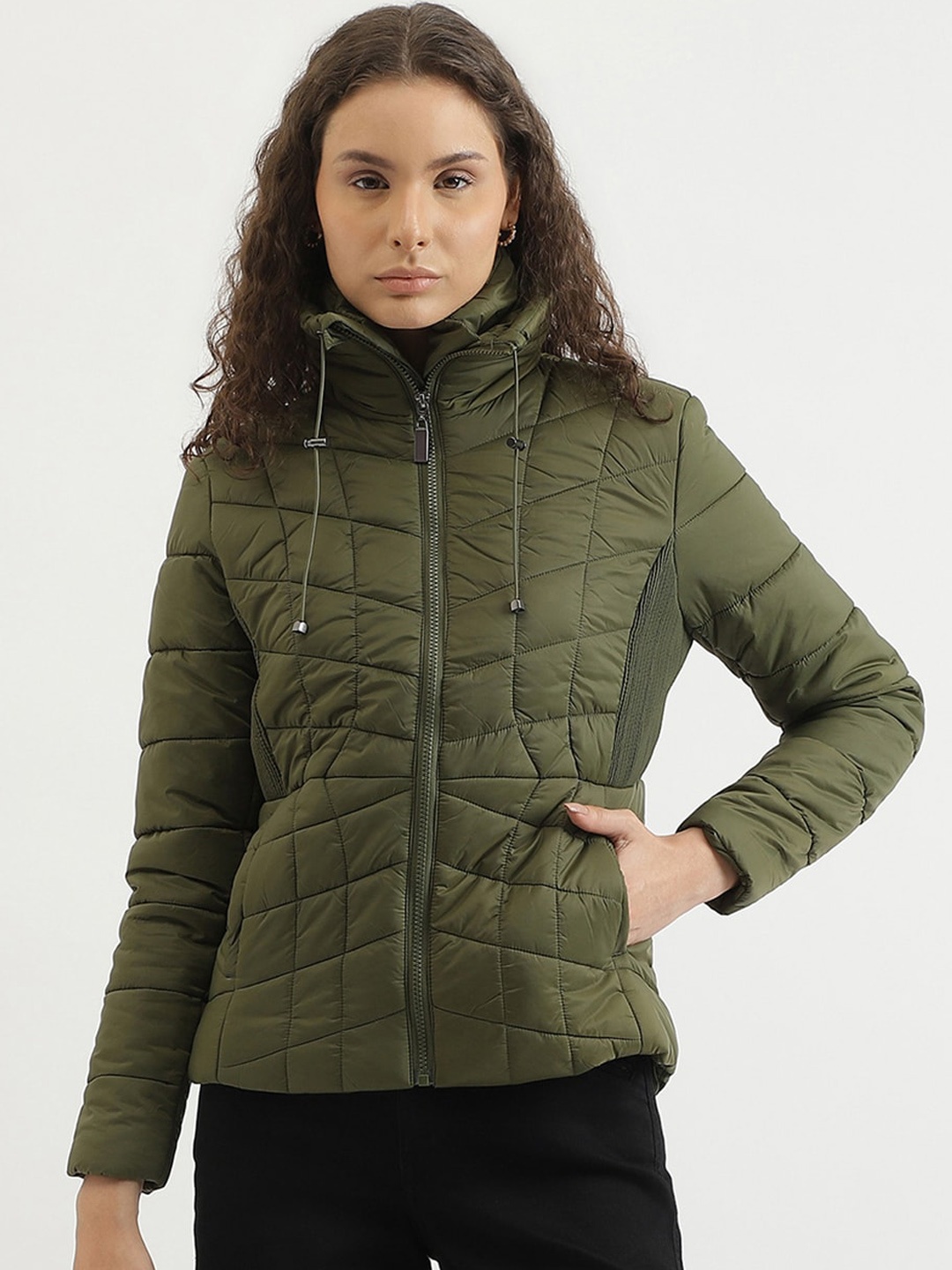 

United Colors of Benetton Mock Collar Padded Jacket, Green