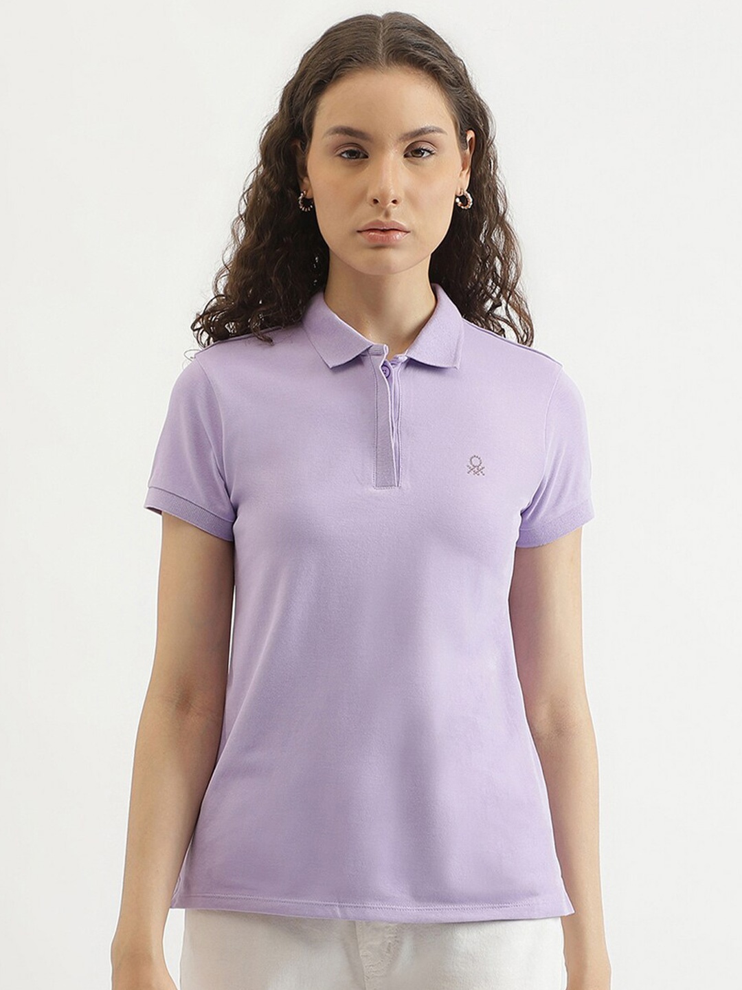 

United Colors of Benetton Polo Collar Short Sleeves T-shirt, Purple