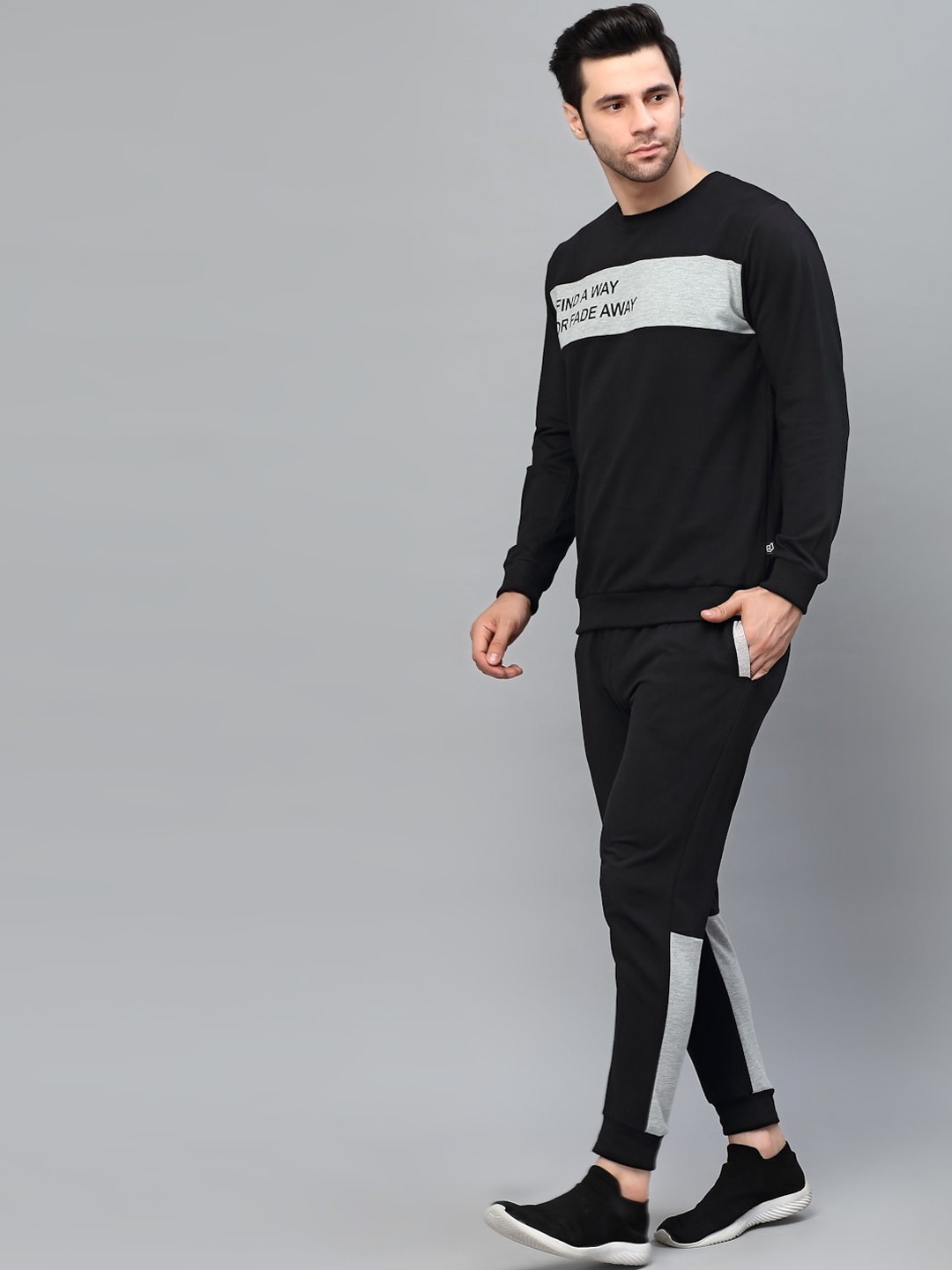 

Rigo Men Printed Cotton Tracksuits, Black