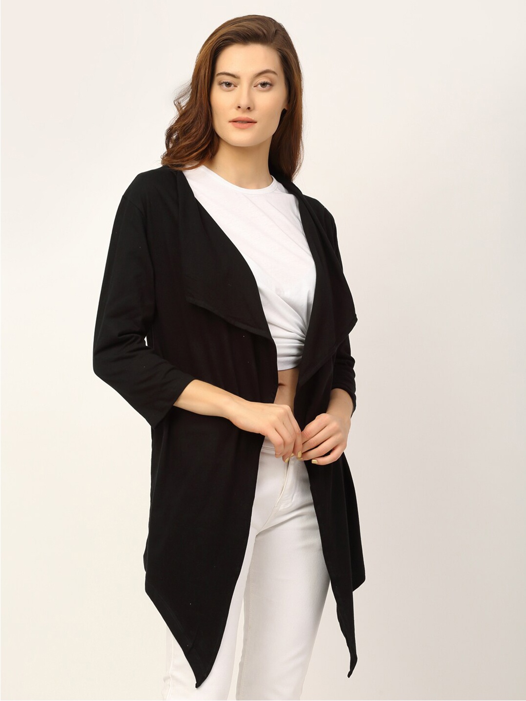 

Rigo Open Front Cotton Shrug, Black