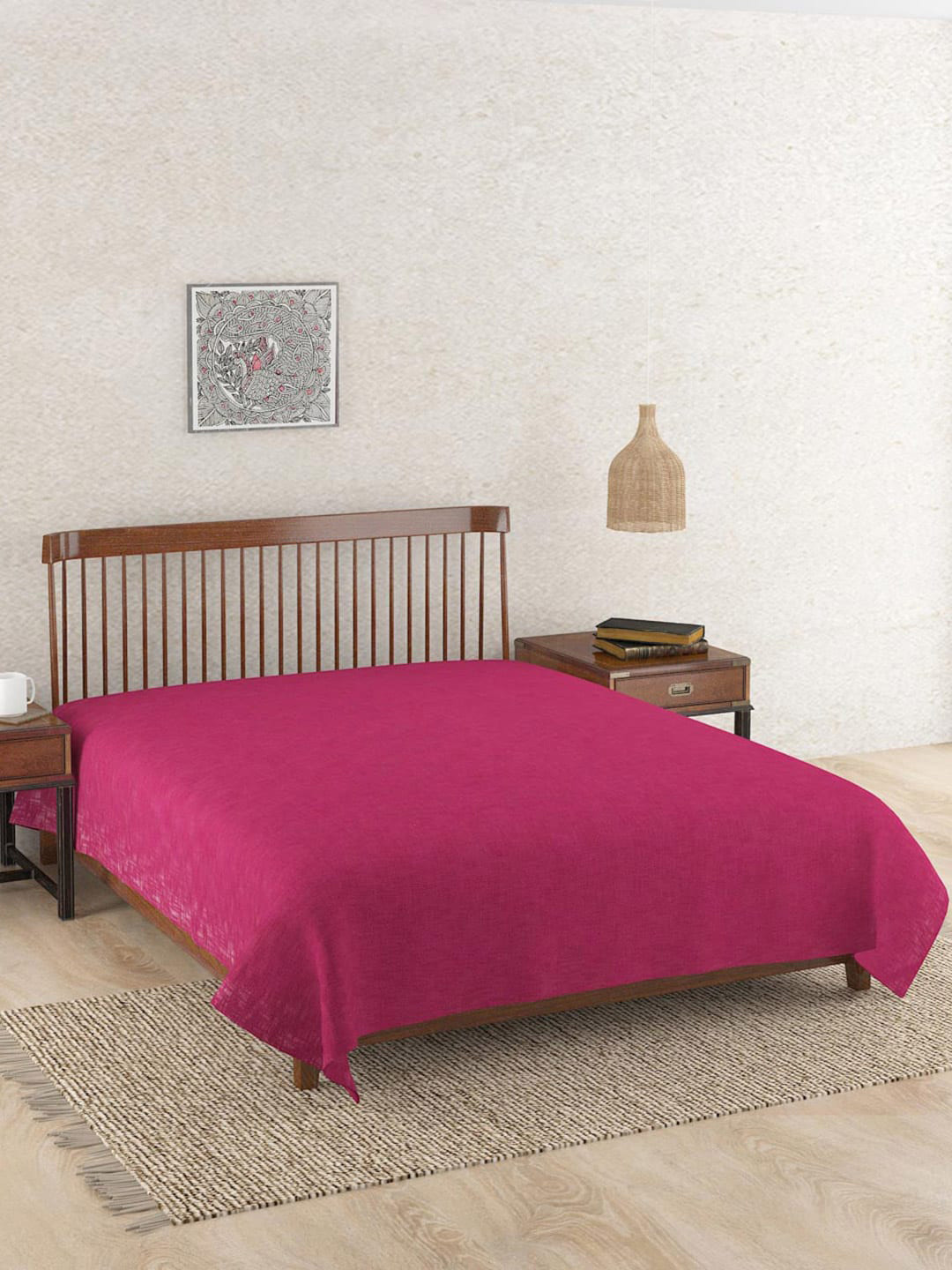 

Fabindia Pink Cotton Double Queen Bed Cover