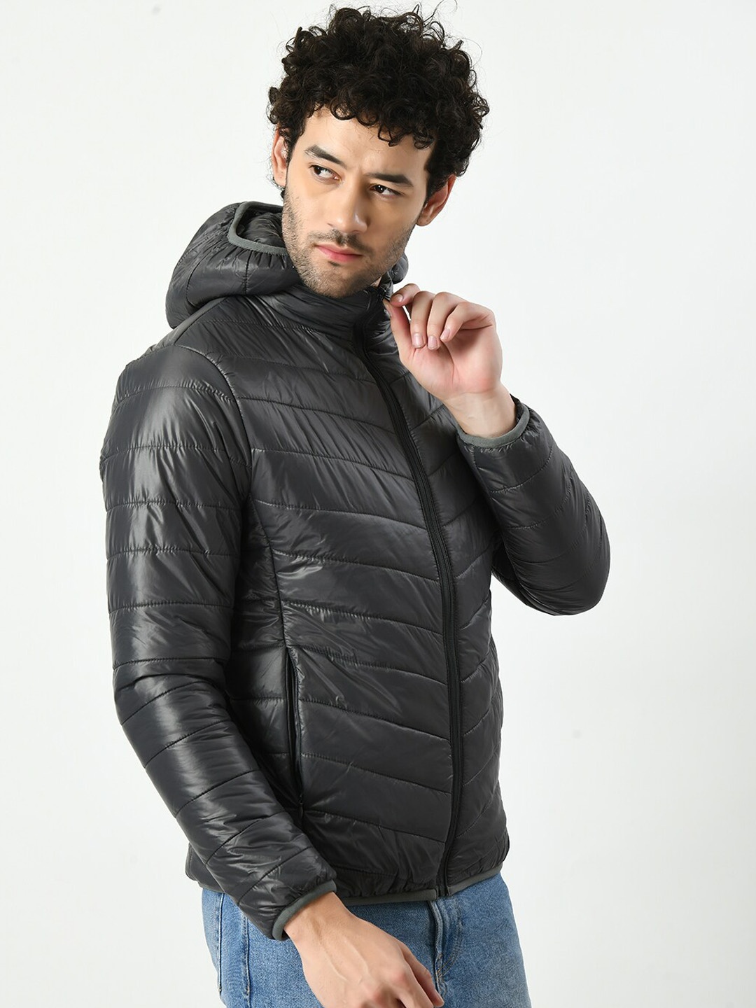 

TBOJ Hooded Anti Odour Lightweight Puffer Jacket, Grey