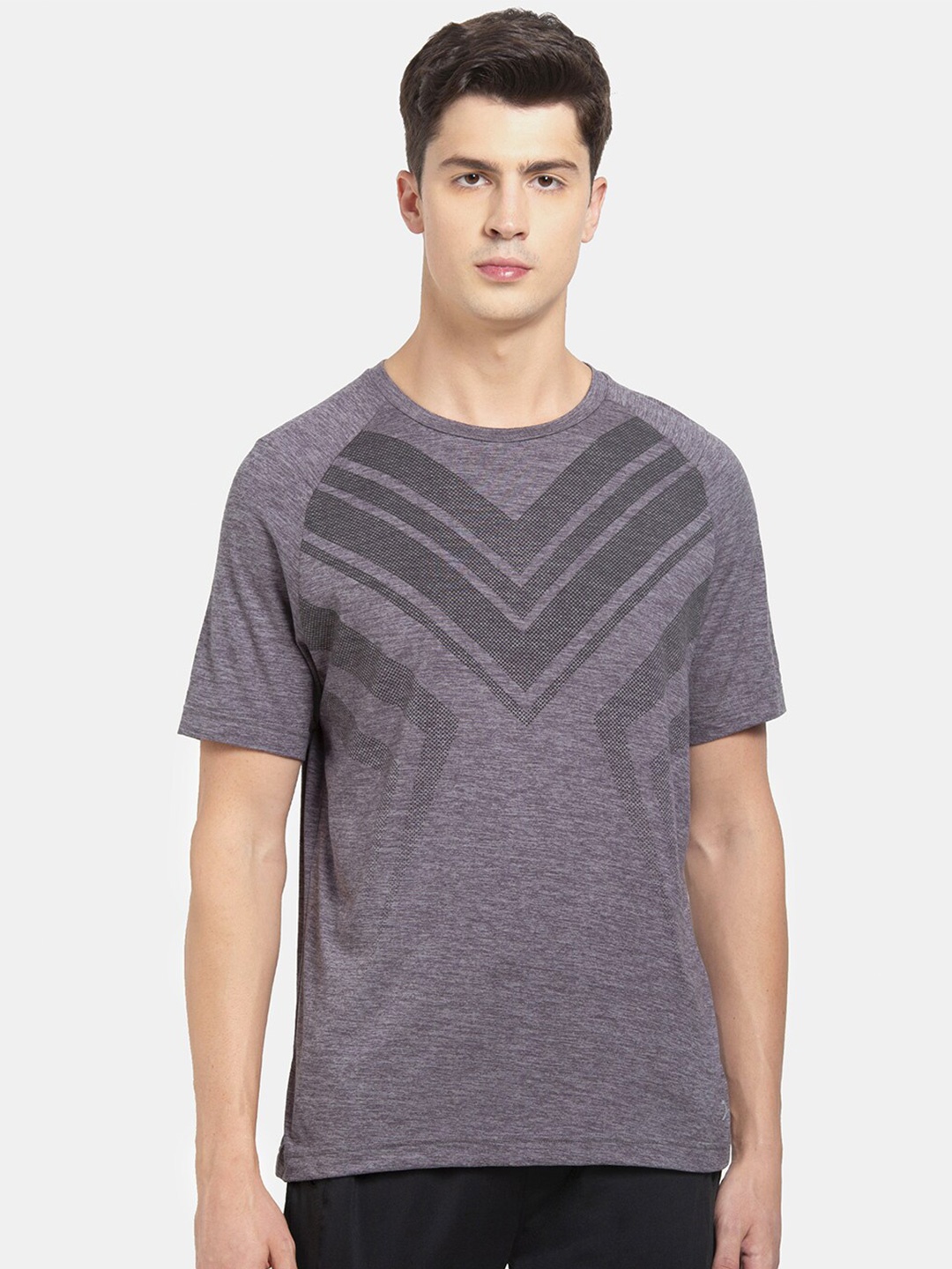 

Jockey Regular Fit Geometric Printed Antimicrobial T-shirt, Grey