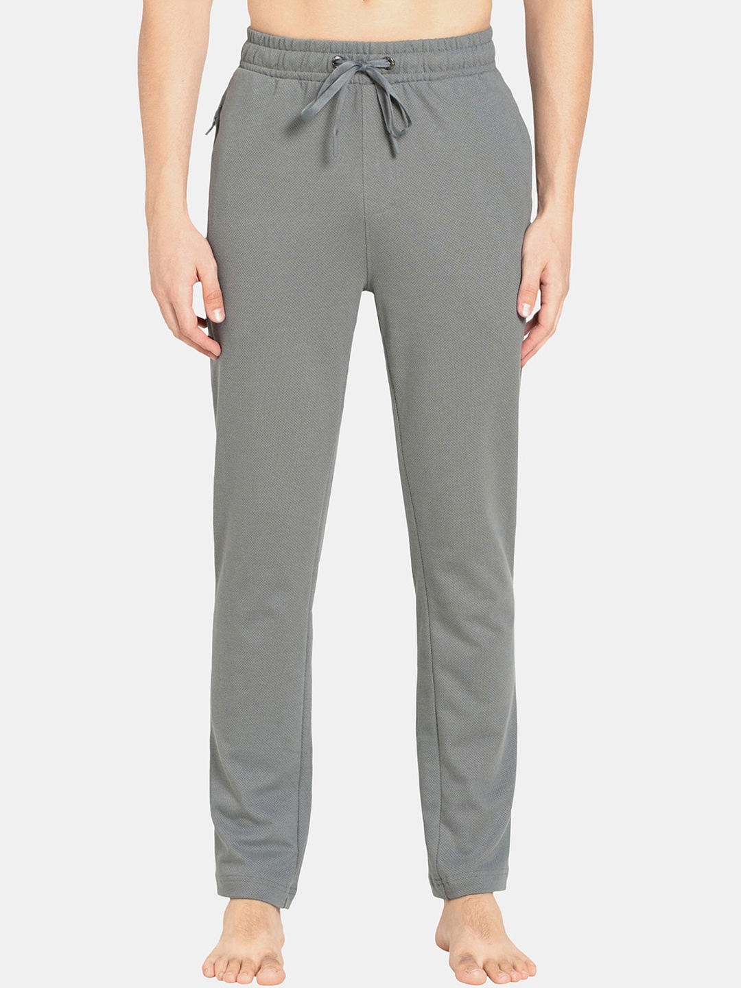 

Jockey Men athleisure Cotton Rich Mesh Slim Fit Track Pants, Grey