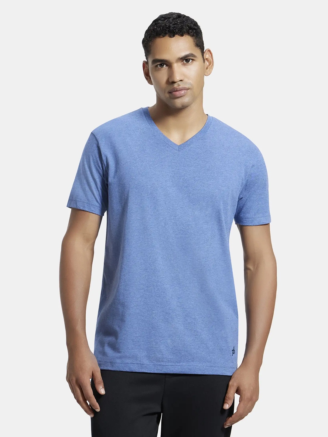 

Jockey V-Neck Short Sleeves Cotton T-shirt, Blue