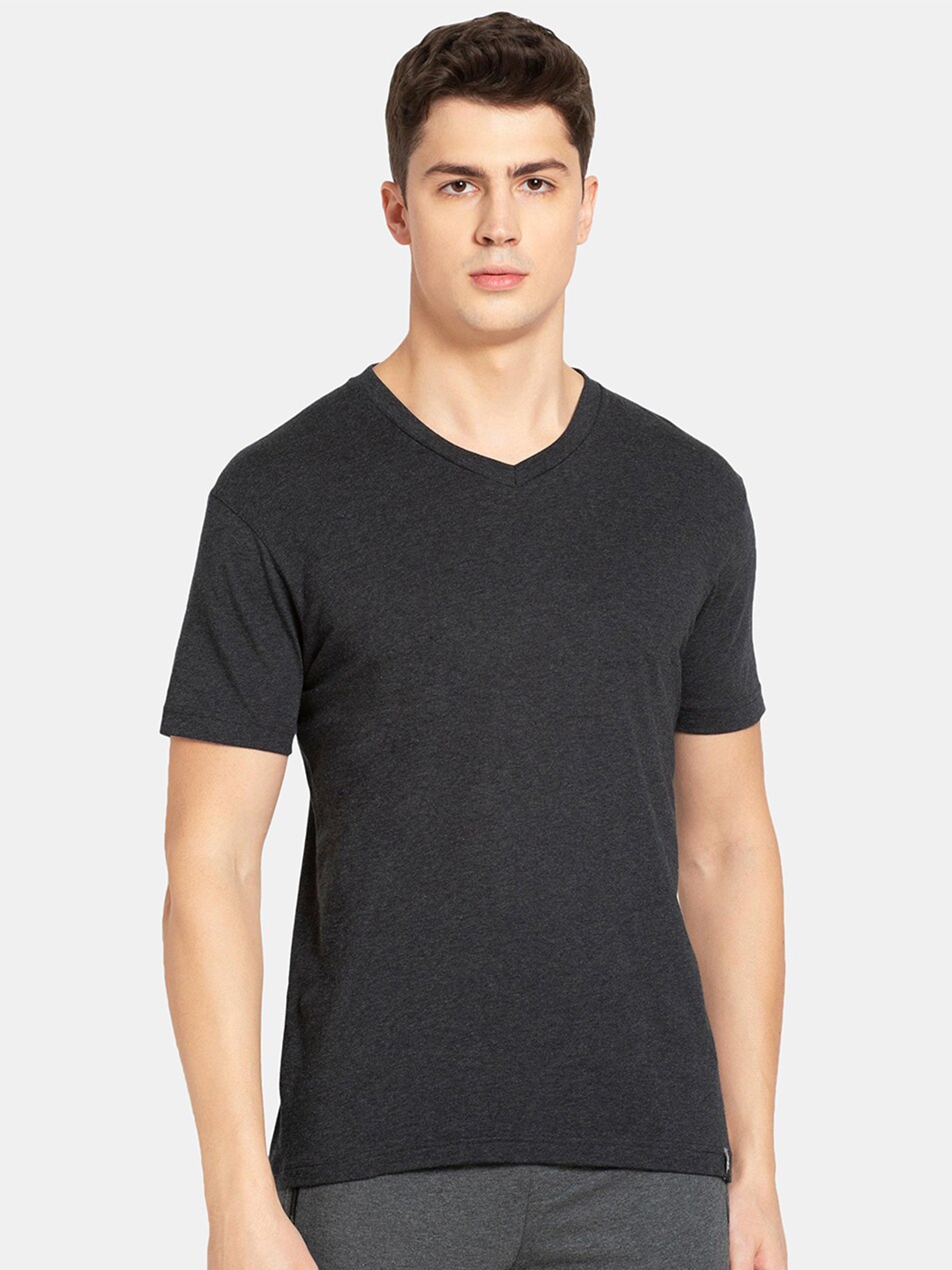 

Jockey V-Neck Short Sleeves Cotton T-shirt, Black