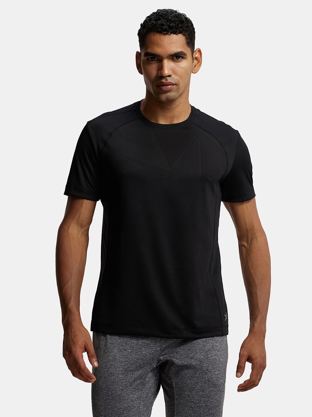 

Jockey Microfiber Fabric T-Shirt with Breathable Mesh-MV15, Black