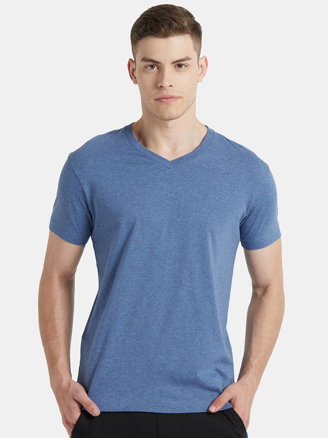 

Jockey V-Neck Short Sleeves Cotton T-shirt, Blue