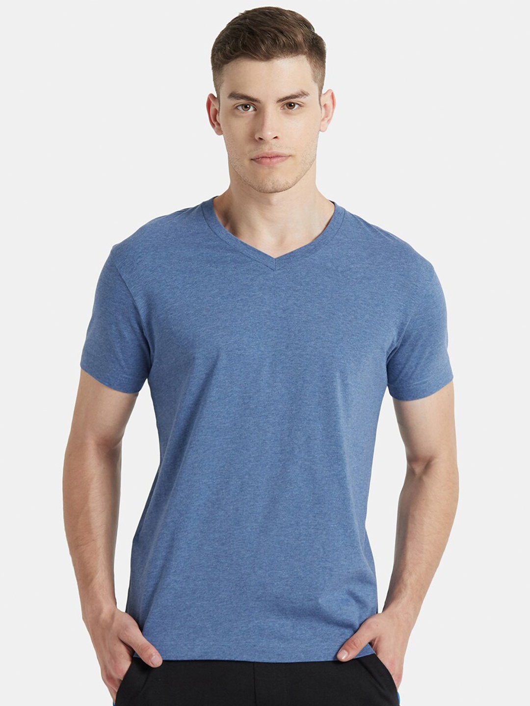 

Jockey Regular Fit V-Neck Short Sleeve Cotton T-shirt, Blue