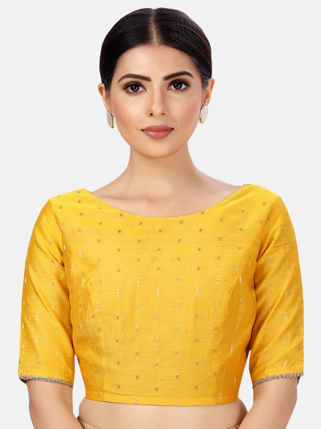 

Studio Shringaar Woven Design Saree Blouse, Yellow