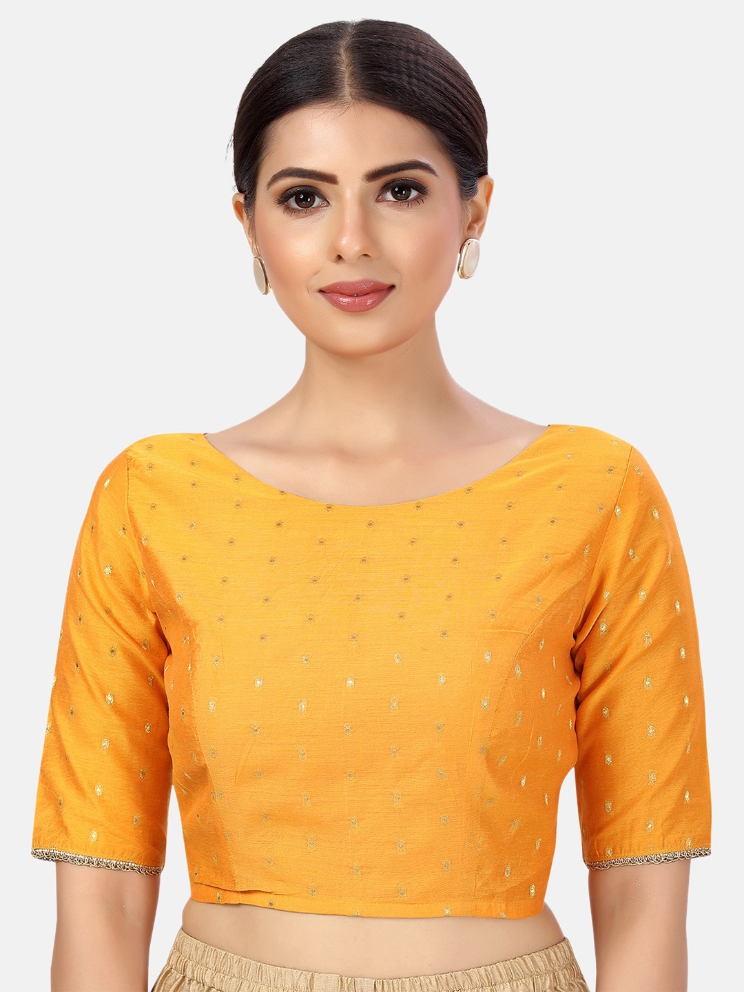 

Studio Shringaar Woven Design Saree Blouse, Mustard