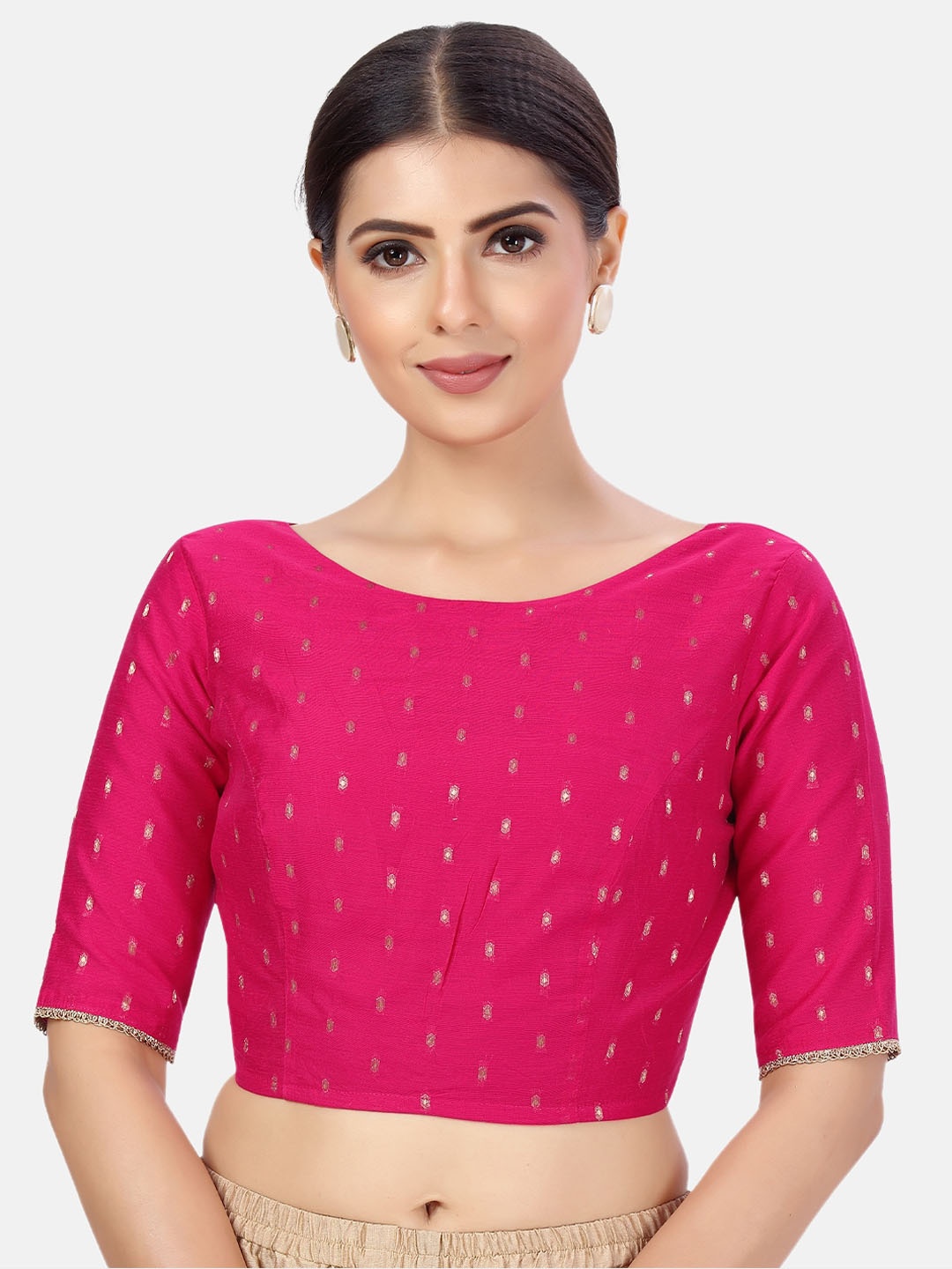 

Studio Shringaar Woven Design Saree Blouse, Pink