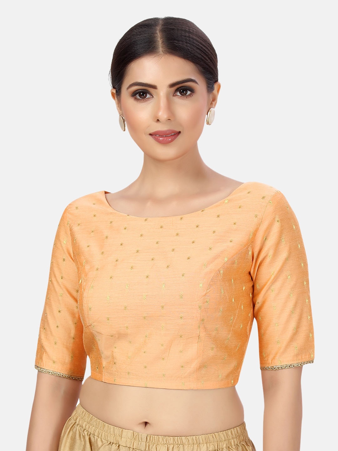 

Studio Shringaar Woven Design Saree Blouse, Peach