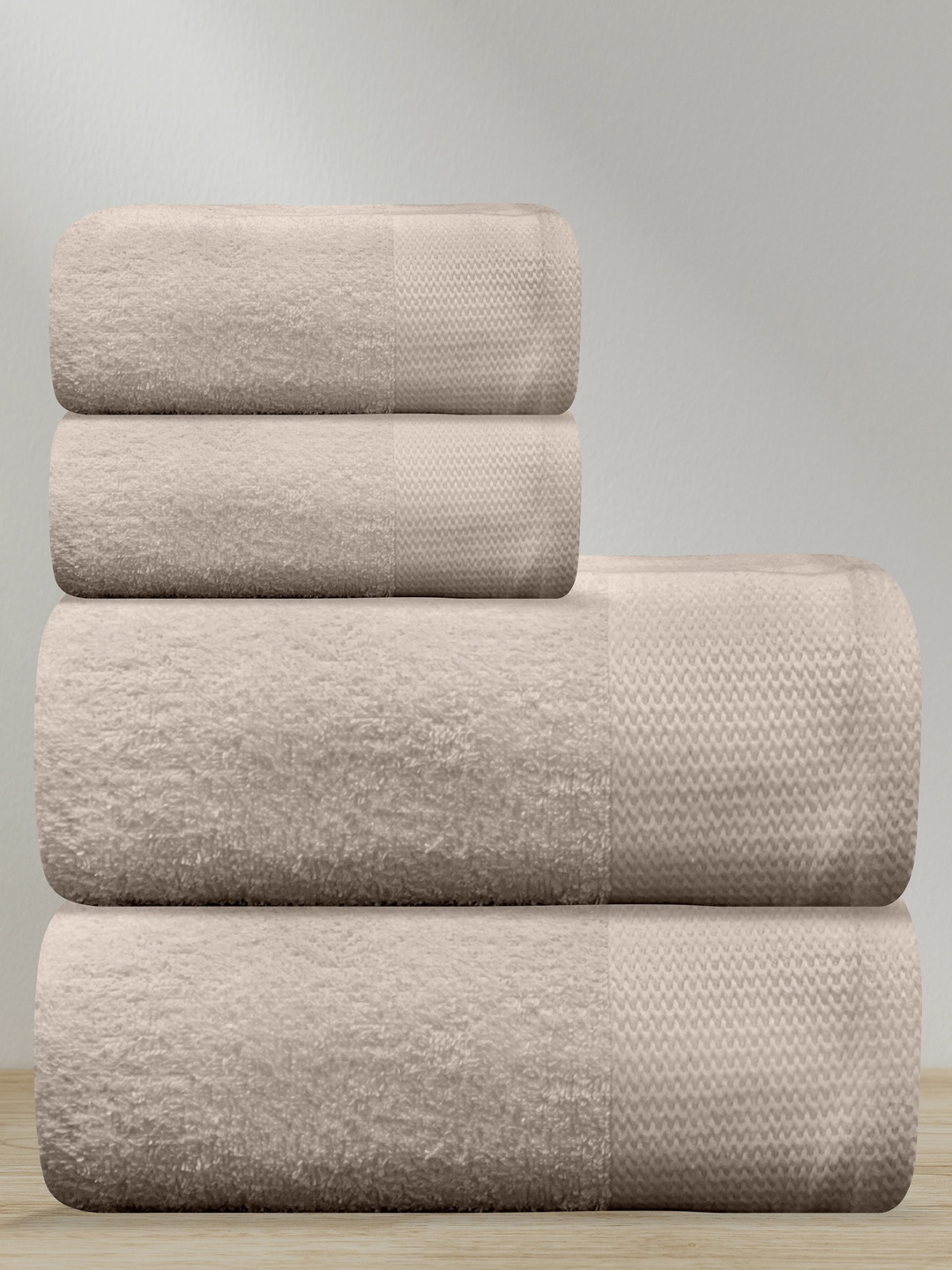 

LABHAM Beige 4 Pieces 450 GSM Pure Cotton Towels