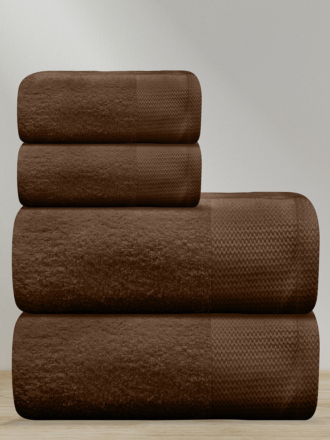 

LABHAM Brown 4 Pieces 450 GSM Pure Cotton Towel Set