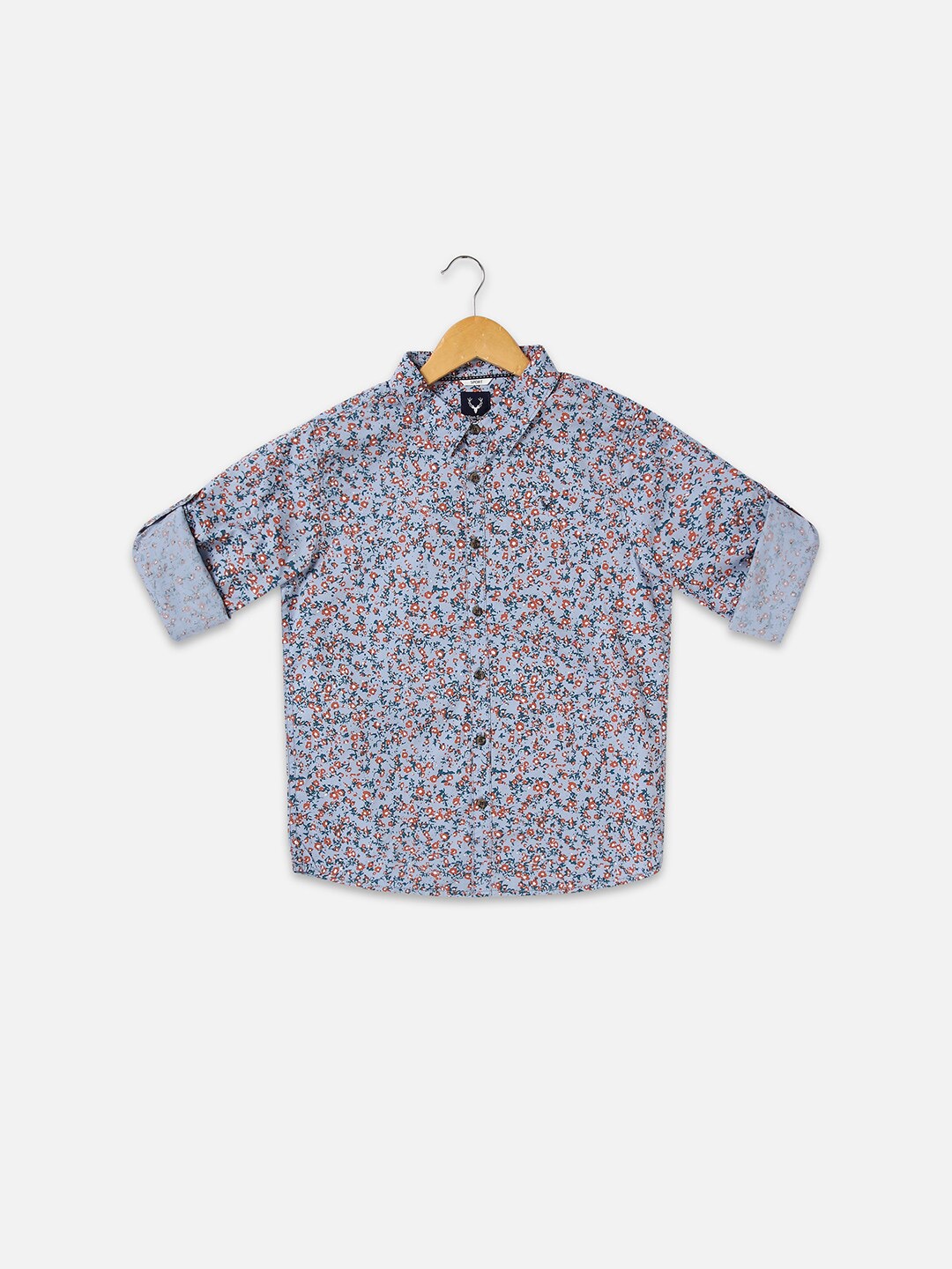 

Allen Solly Junior Boys Slim Fit Opaque Floral Printed Pure Cotton Casual Shirt, Blue