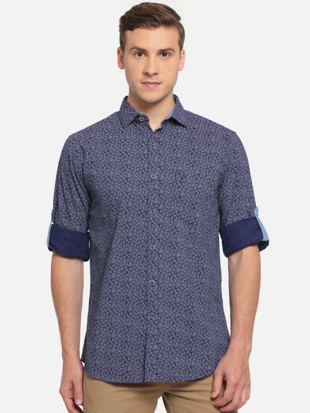 

Allen Solly Men Blue Regular Fit Printed Casual Shirt