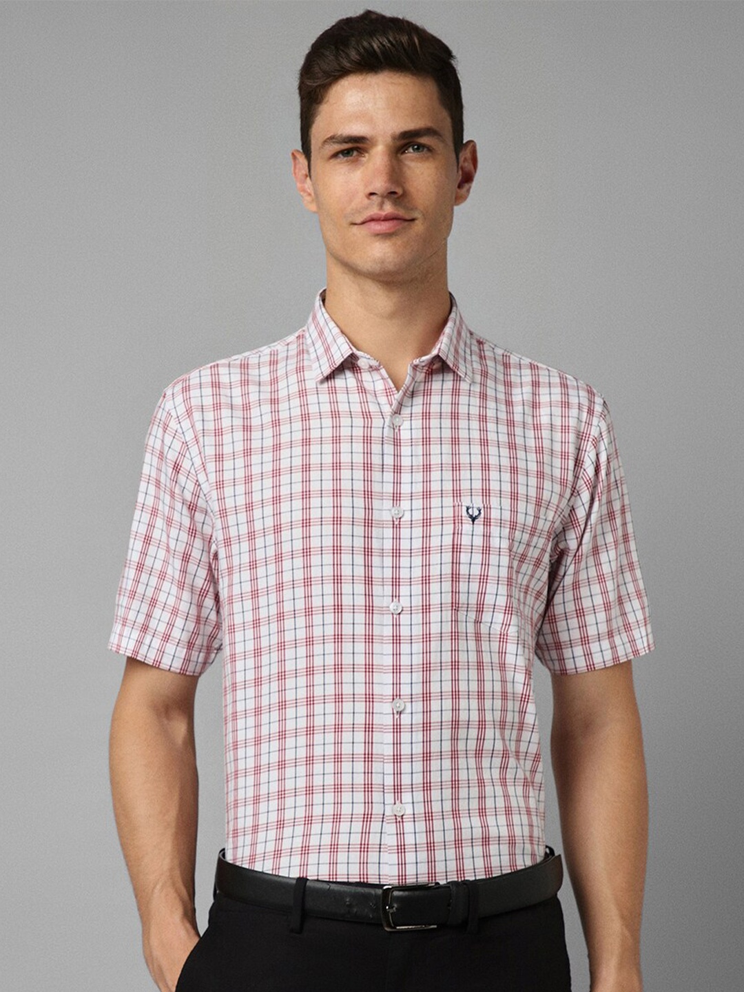 

Allen Solly Slim Fit Tartan Checked Pure Cotton Formal Shirt, White