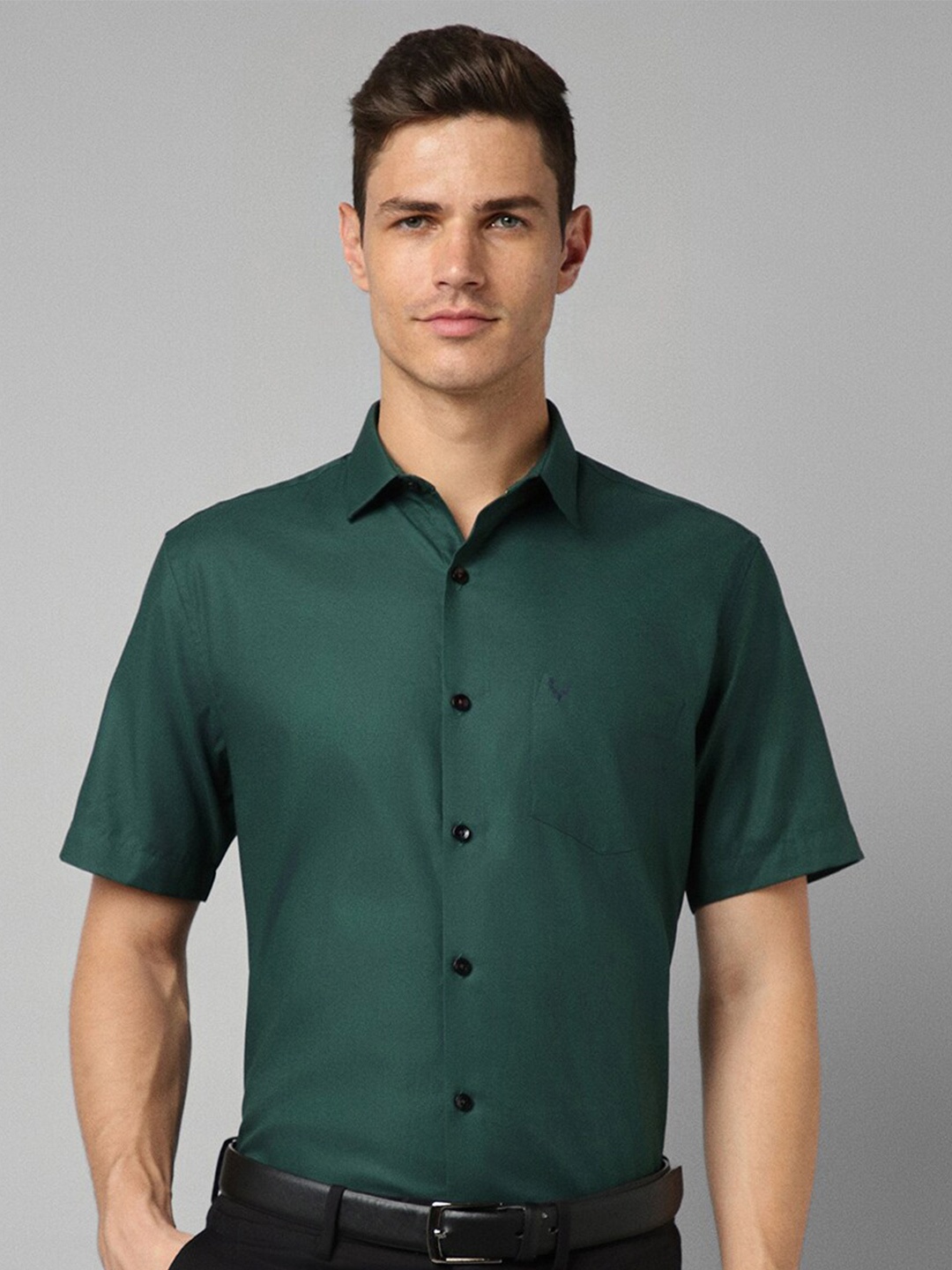 

Allen Solly Spread Collar Slim Fit Formal Pure Cotton Shirt, Green