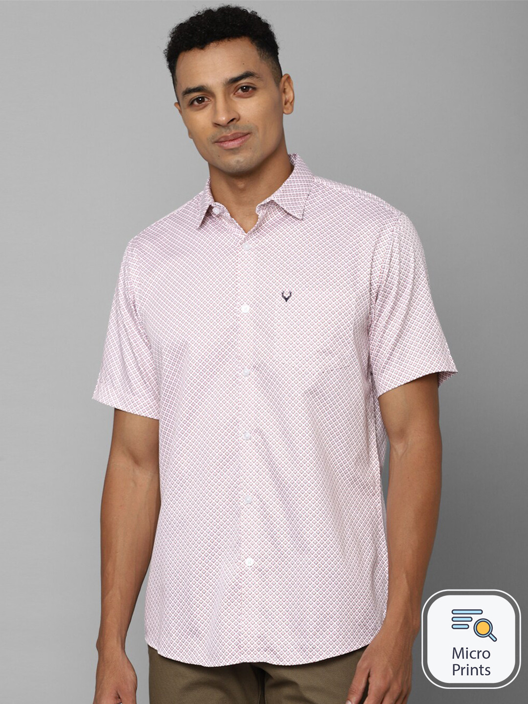 

Allen Solly Micro Ditsy Printed Slim Fit Pure Cotton Casual Shirt, Pink
