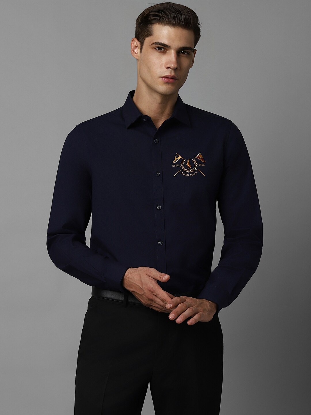 

Allen Solly Slim Fit Opaque Formal Shirt, Navy blue