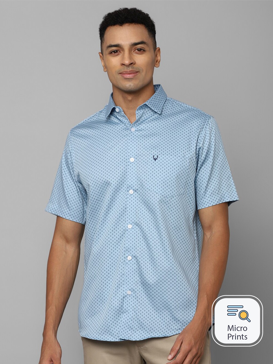 

Allen Solly Slim Fit Opaque Printed Casual Shirt, Blue